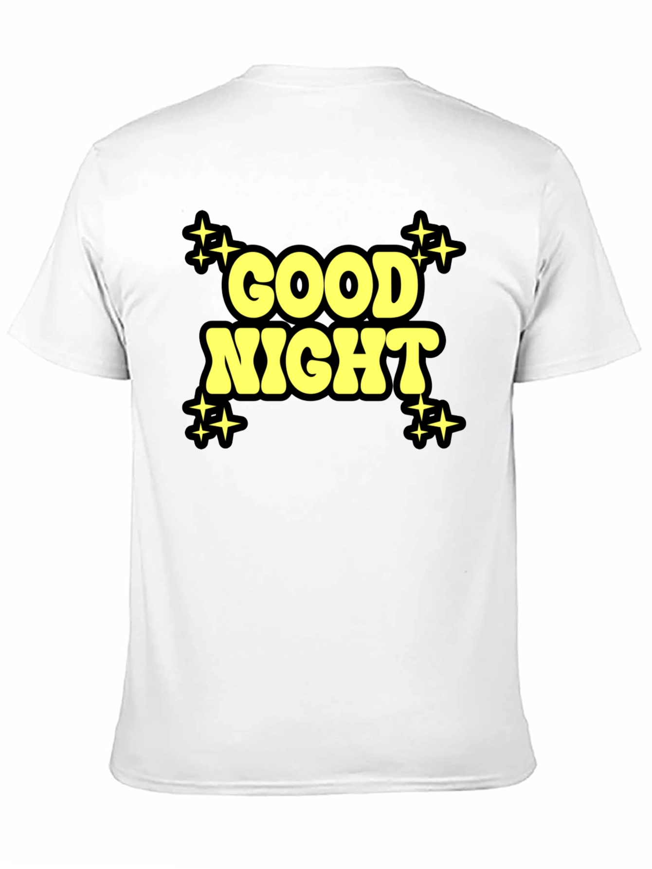 Black Good Night Graphic Print Black T-Shirt view 11