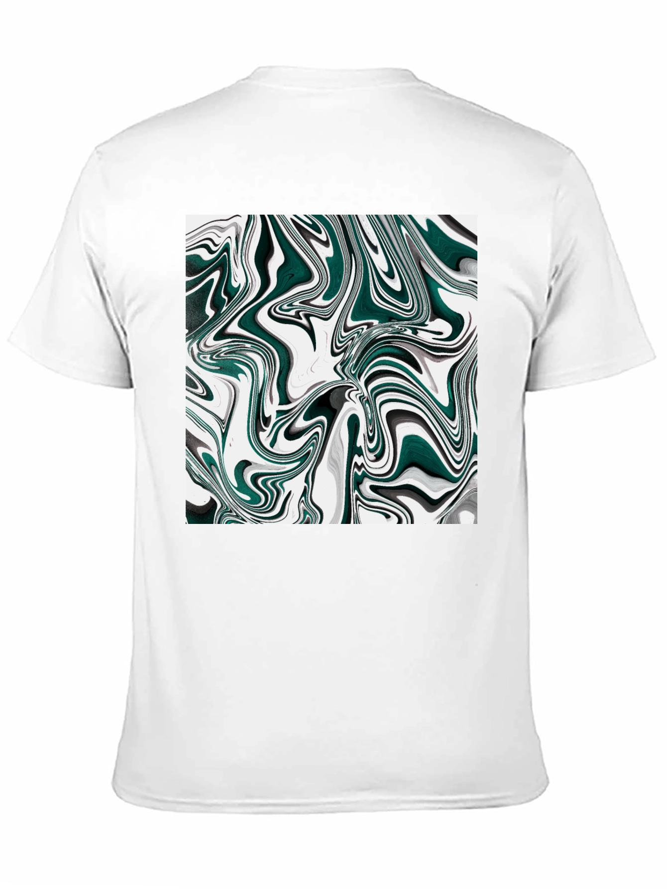 Black Abstract Swirl Graphic T-Shirt - Modern Art Tee view 11