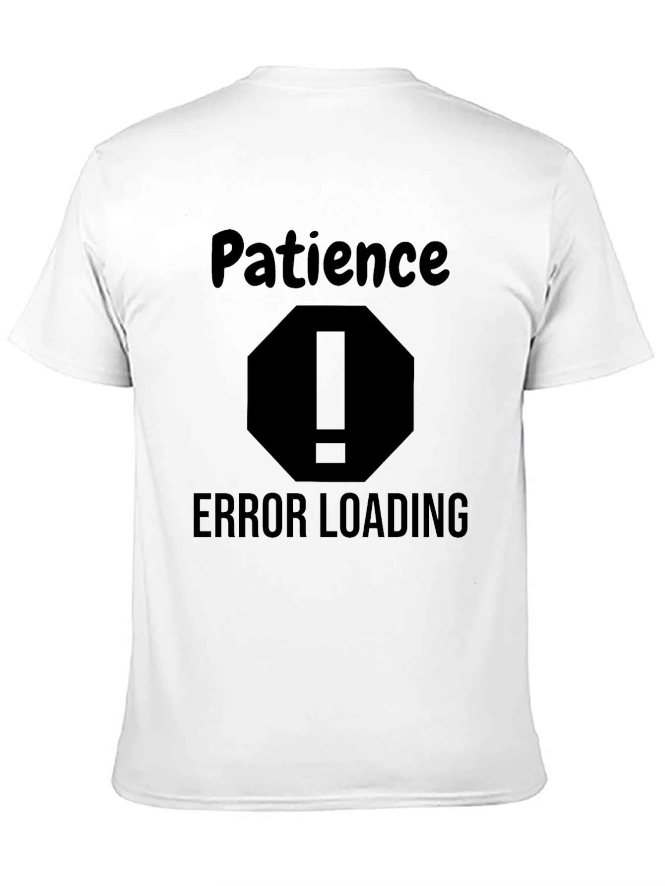 Black Patience Error Loading Men's Black T-Shirt view 11