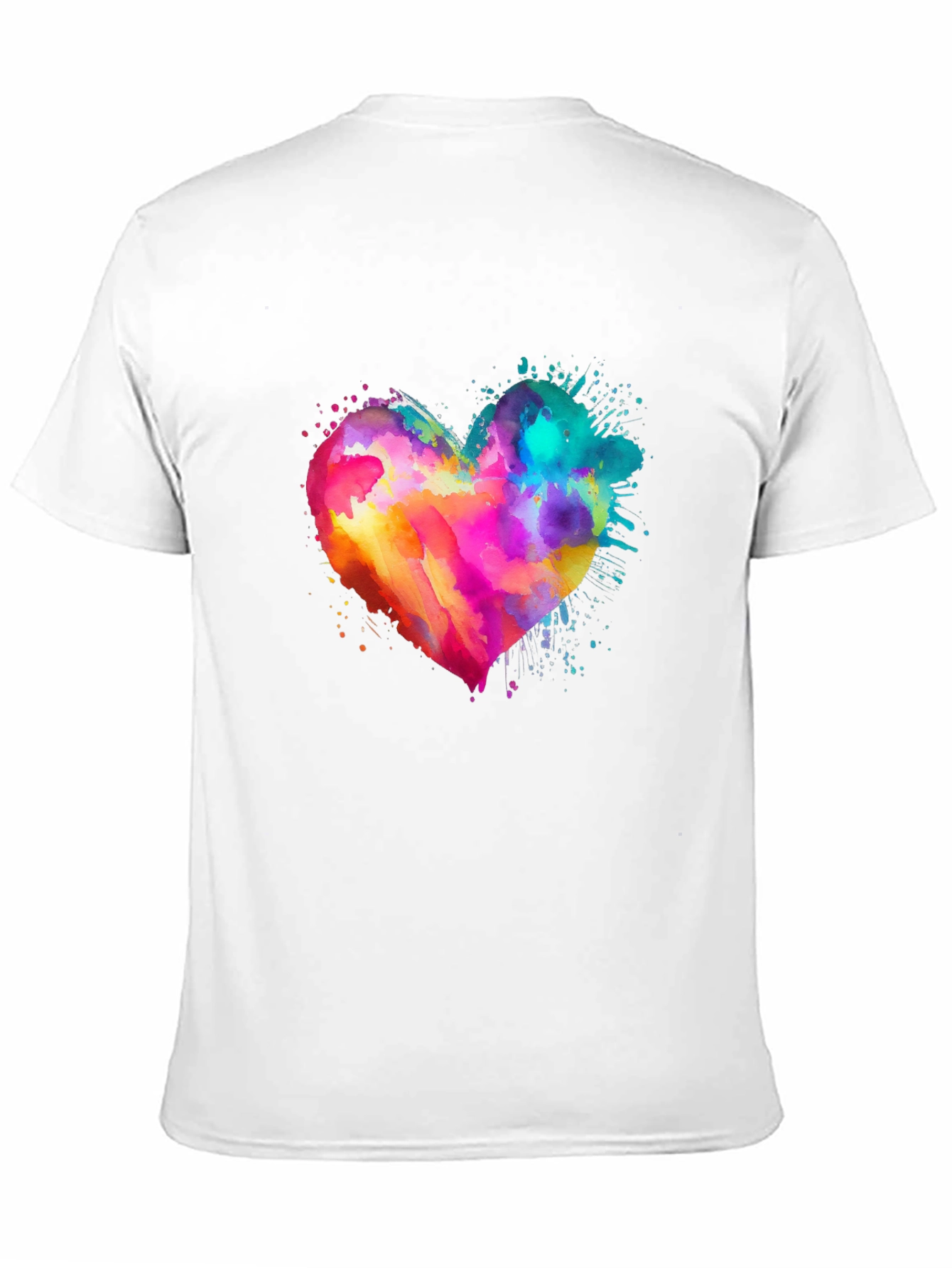 Black Watercolor Heart Graphic Tee - Soft Cotton Blend view 11