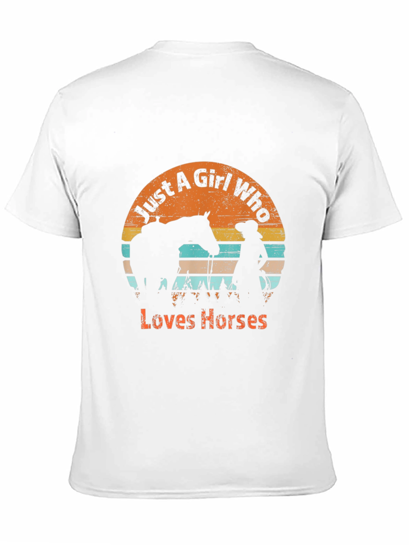 Black Just A Girl Who Loves Horses Graphic T-Shirt view 11