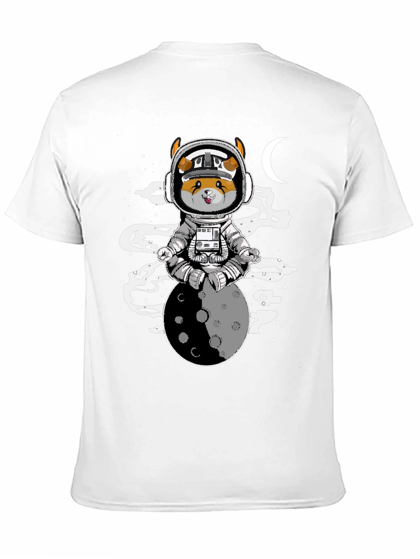 Black Astronaut Dog on the Moon T-Shirt view 11