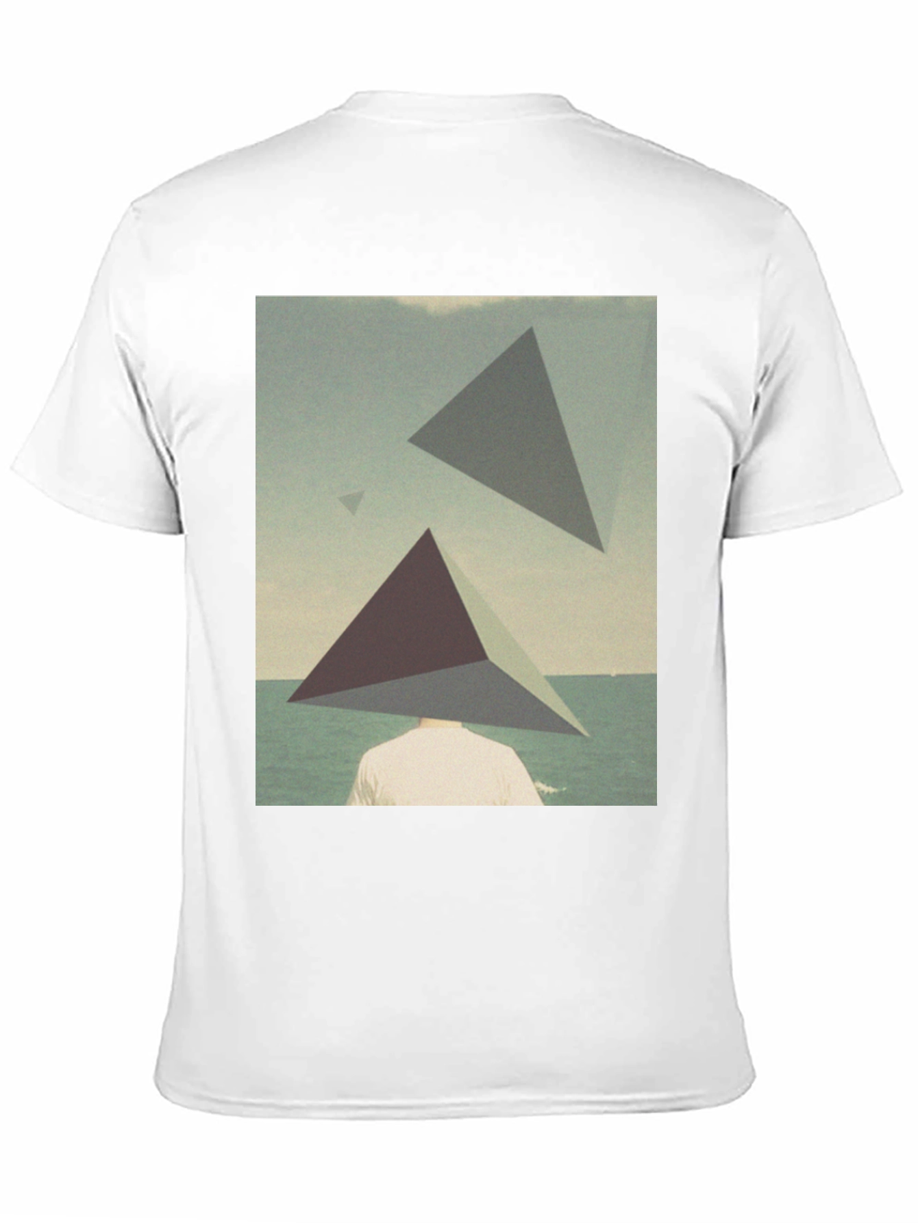 Black Abstract Triangle Graphic Tee - Men's Black T-Shirt view 11