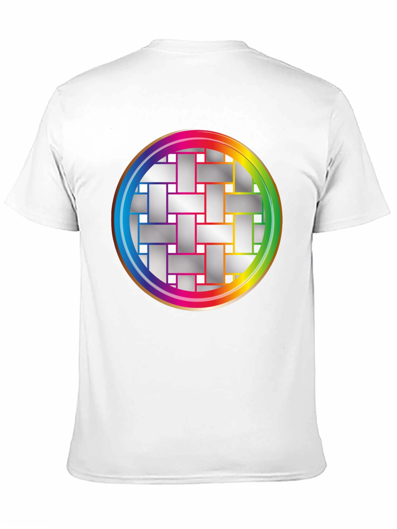 Black Geometric Woven Pattern Graphic Tee view 11