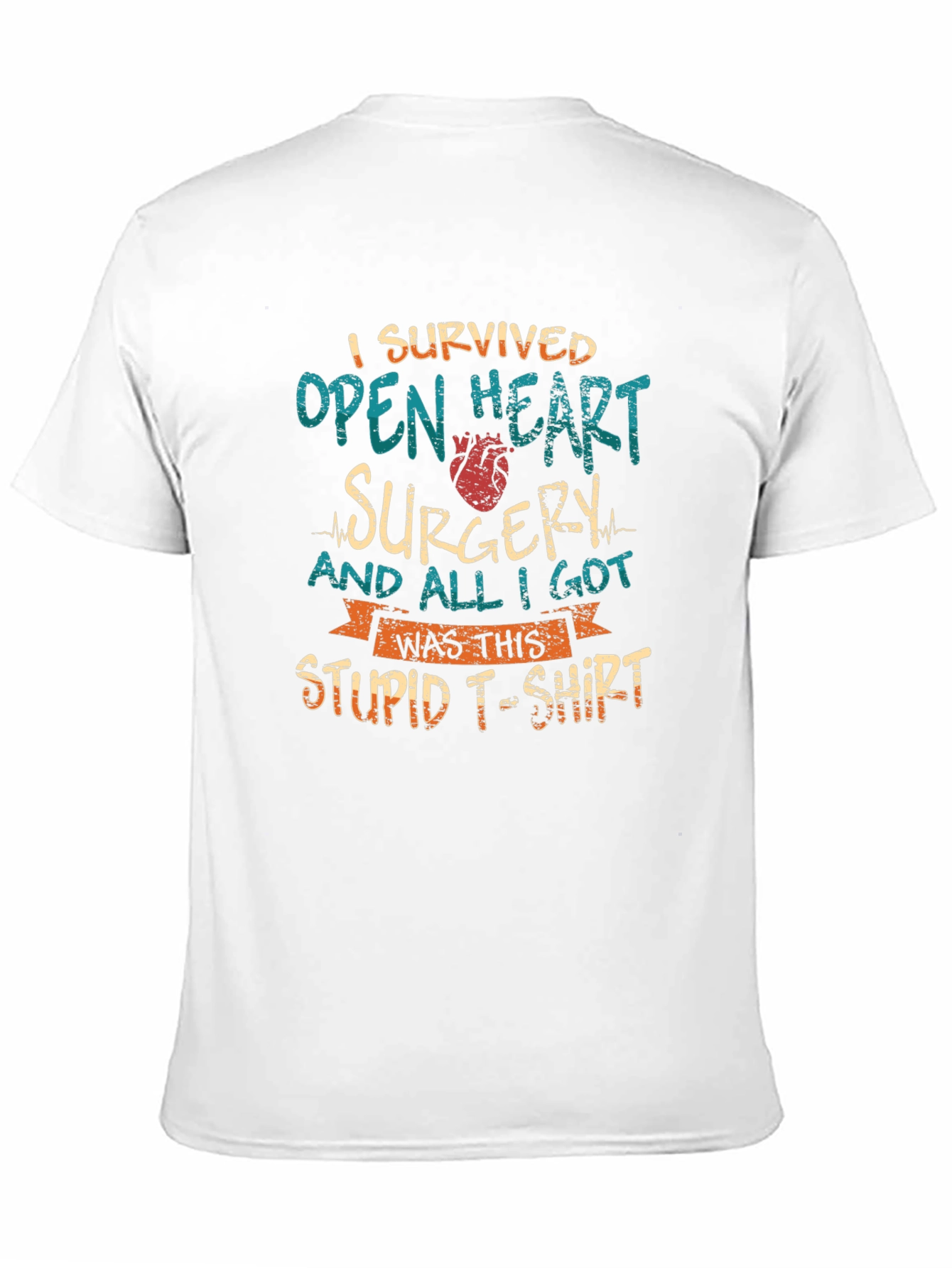 Black Open Heart Surgery Survivor T-Shirt view 11