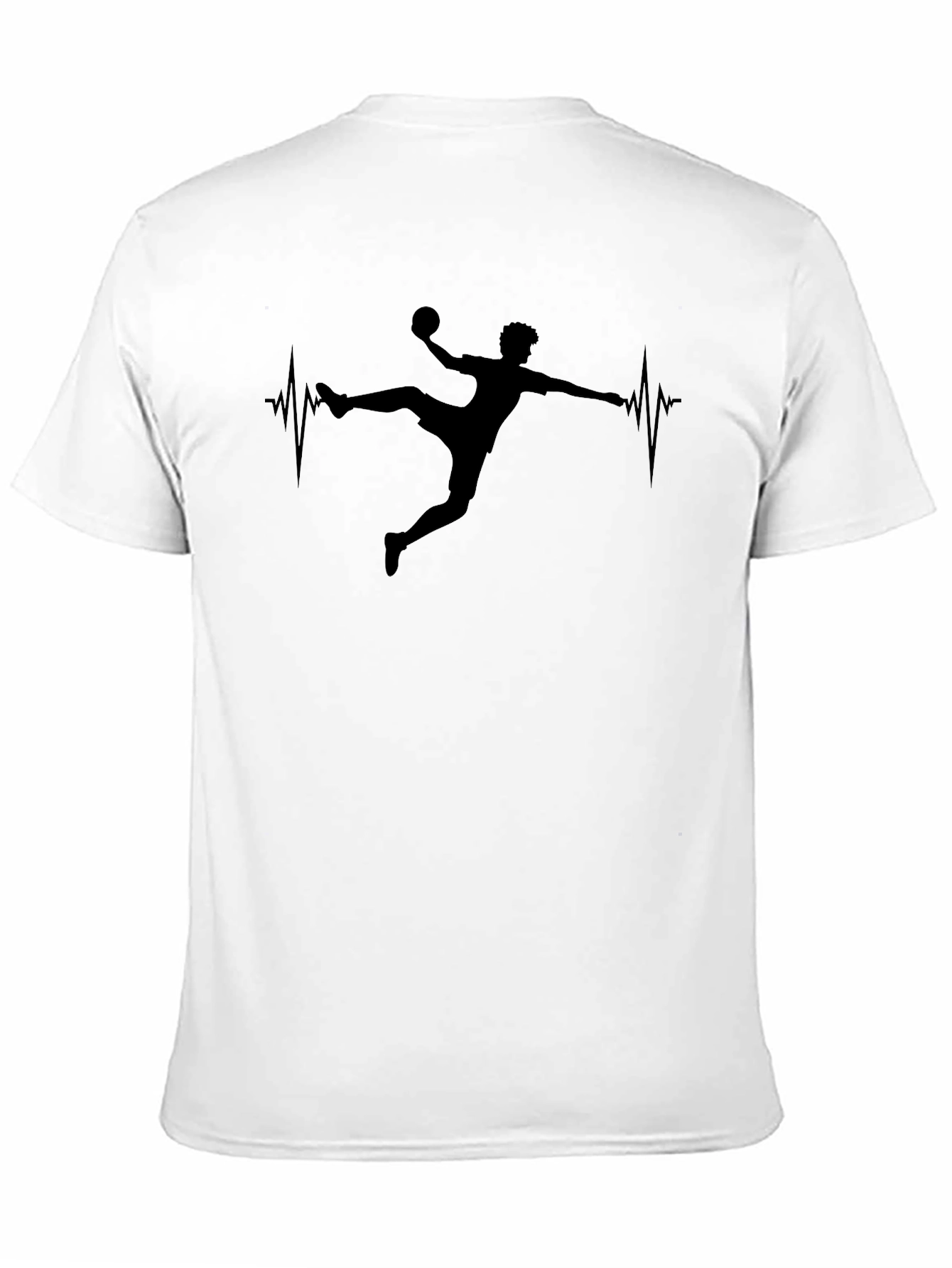 Black Handball Heartbeat Graphic T-Shirt view 11