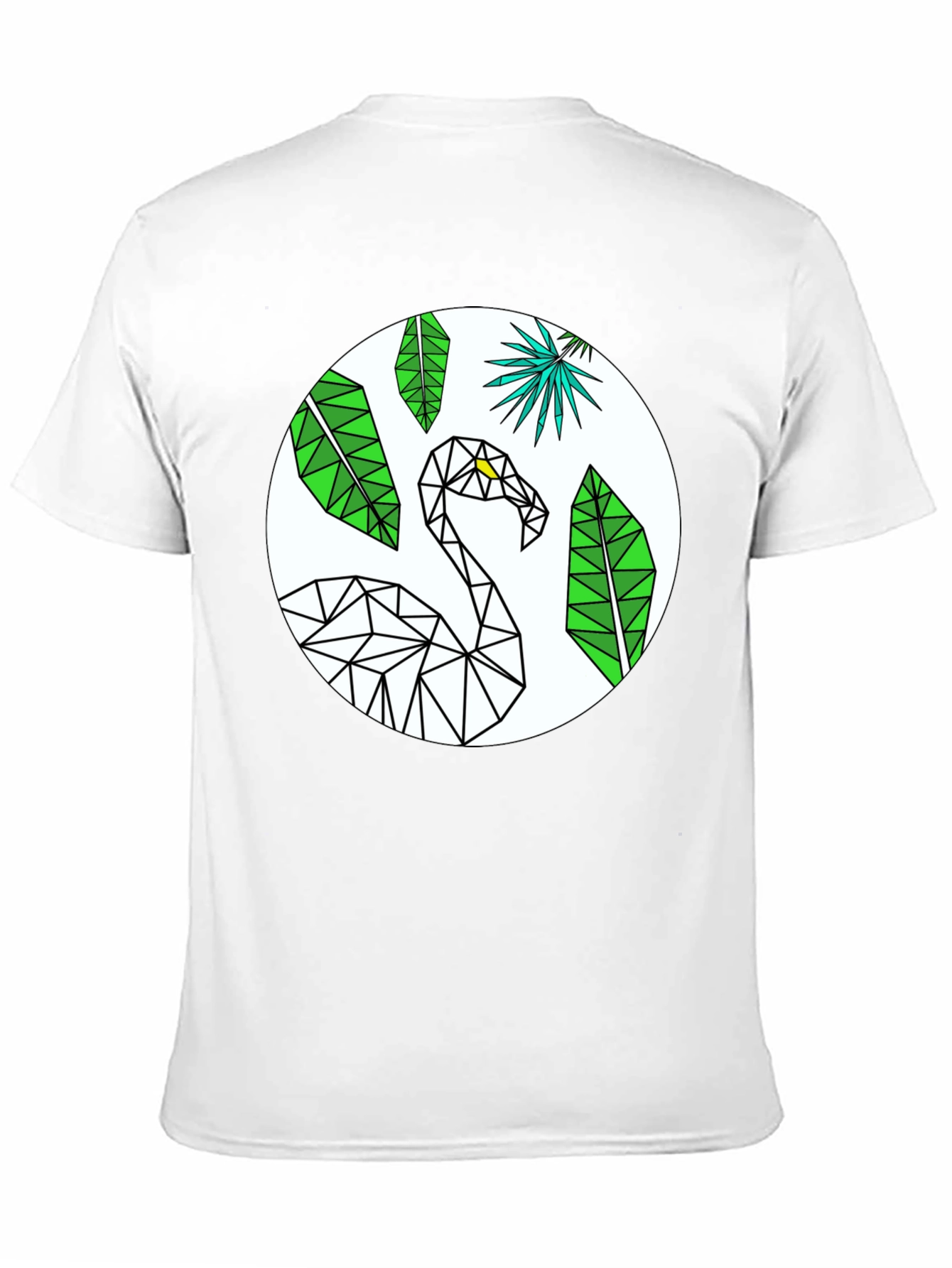 Black Geometric Flamingo Graphic Tee - Modern Tropical Style view 11