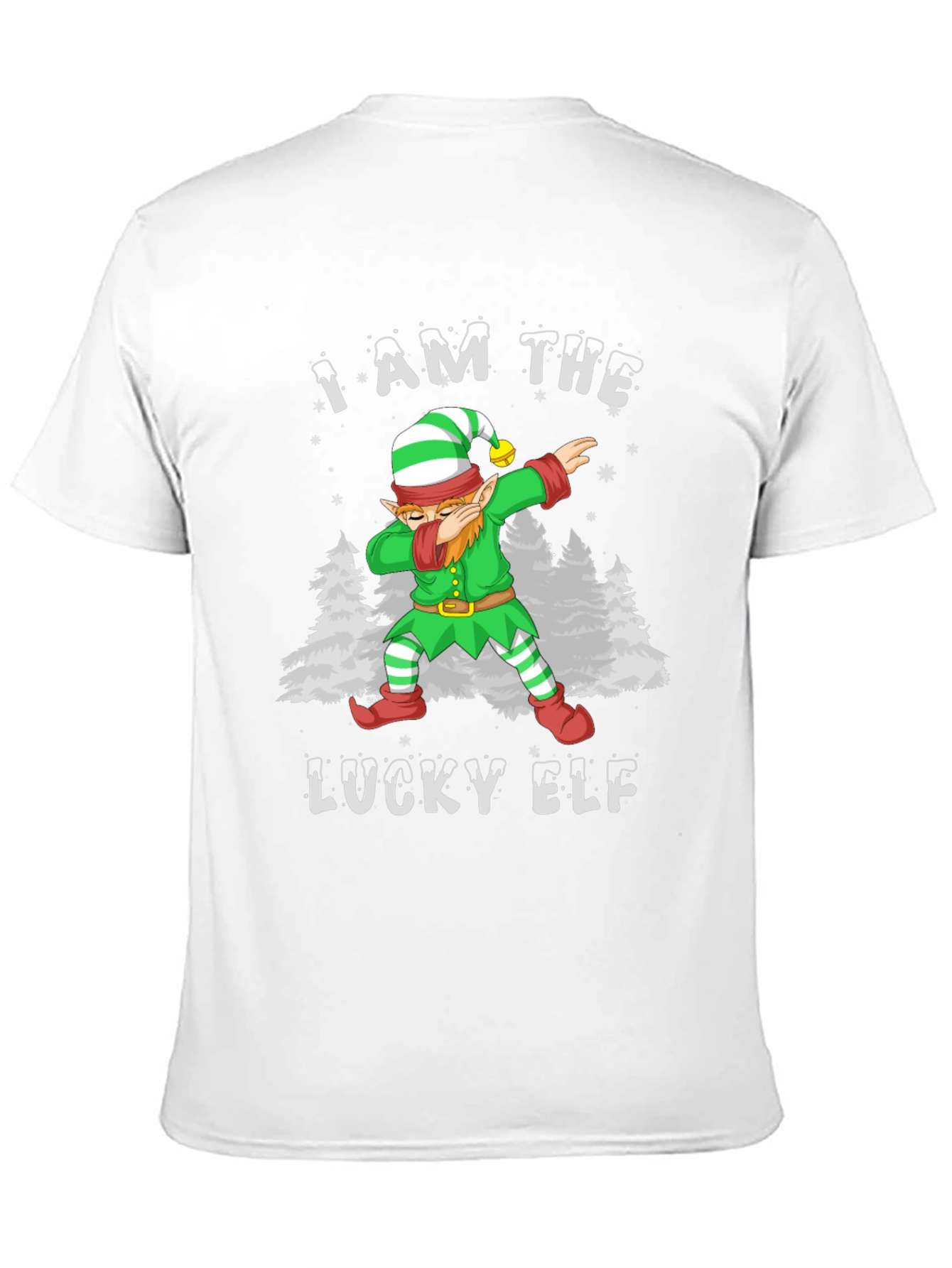 Black Lucky Elf Dabbing Christmas T-Shirt view 11