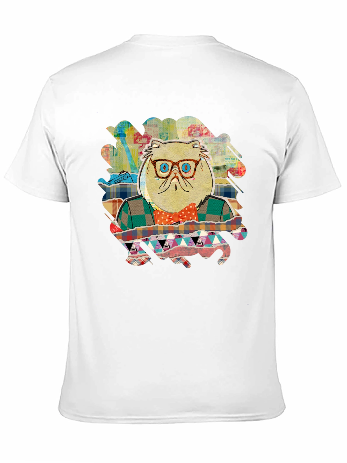 Black Cat with Glasses Graphic T-Shirt view 11