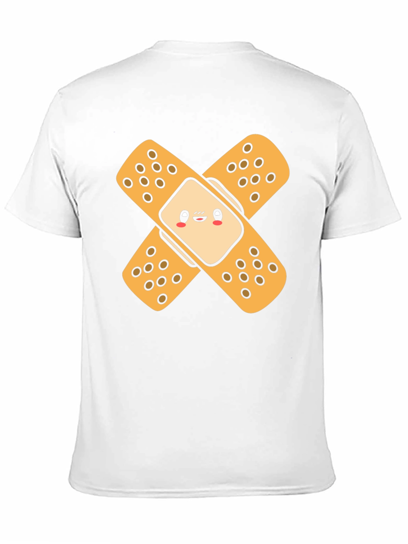 Black Cute Band-Aid Graphic Black T-Shirt view 11