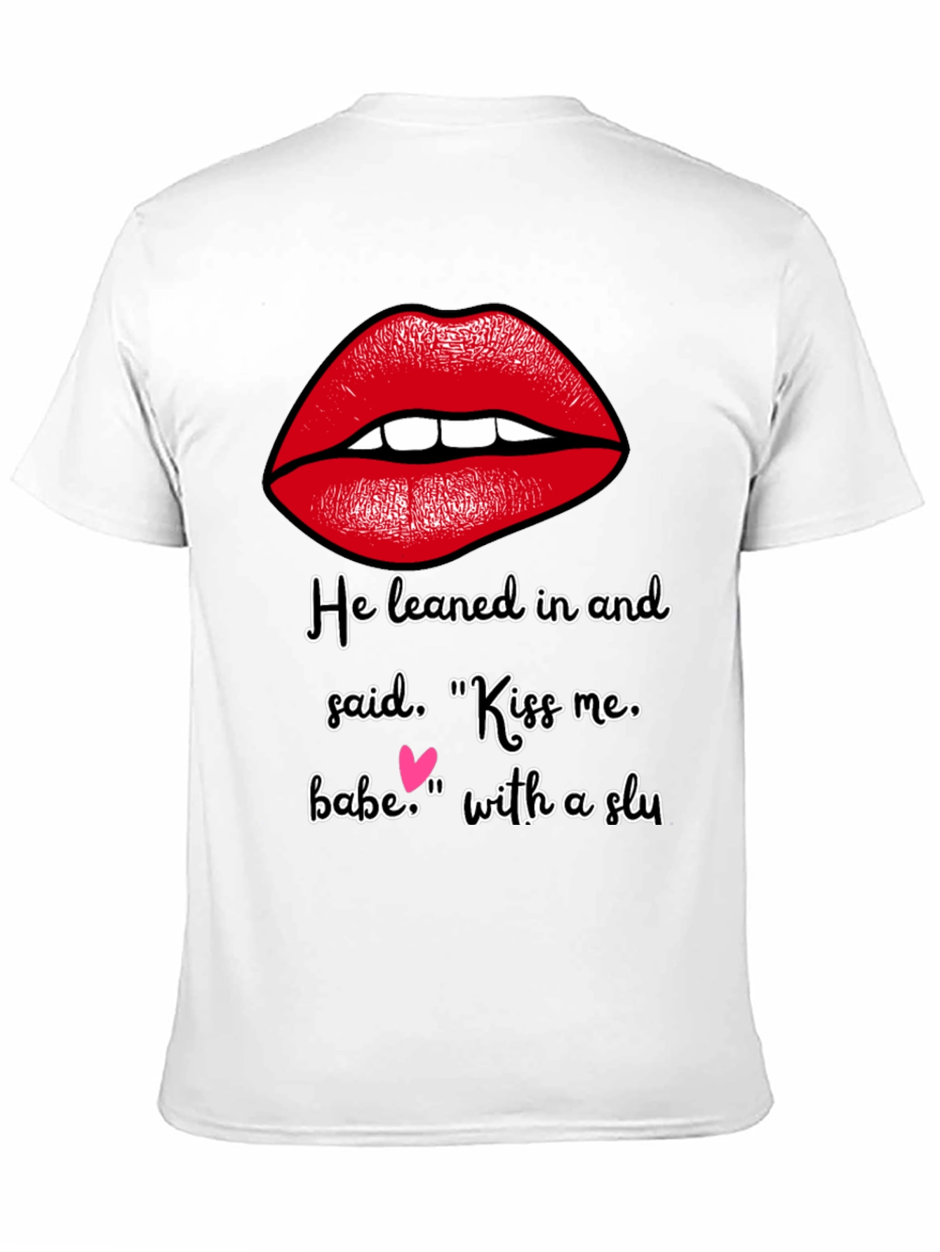 Black Kiss Me Graphic Tee - Soft Cotton Blend view 11