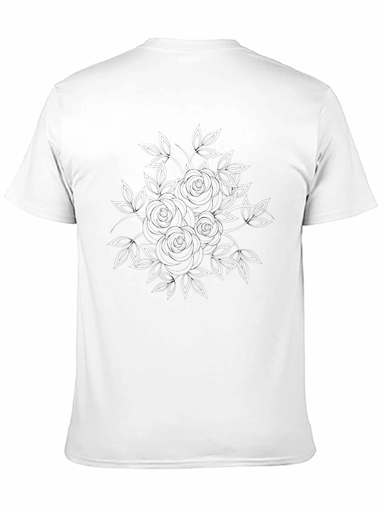 Black Men's Black Rose Graphic Tee - Casual Style view 11