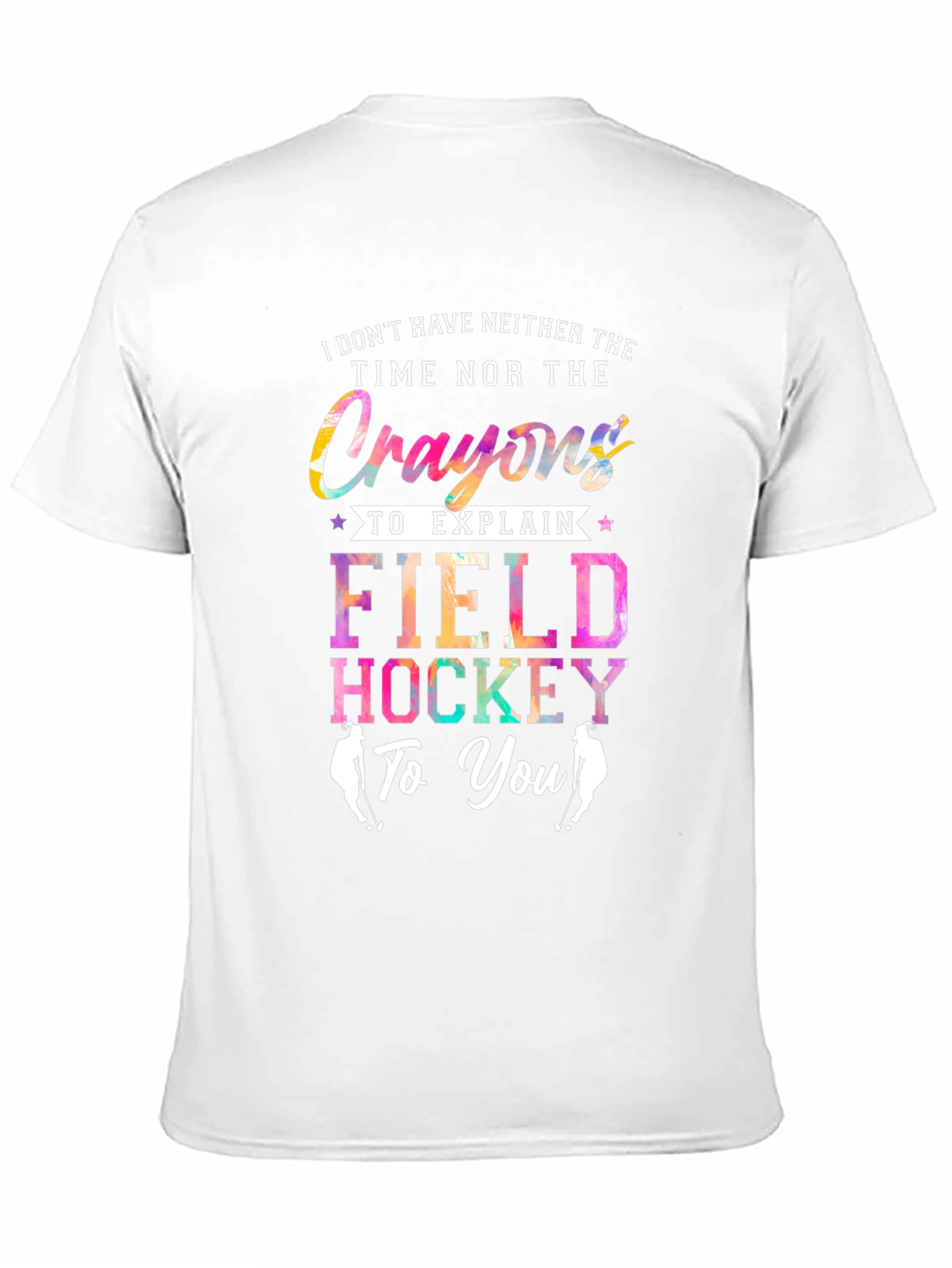 Black Funny Field Hockey T-Shirt - No Crayons Needed view 11