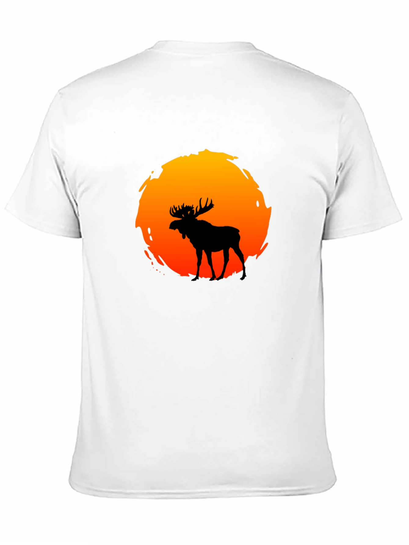 Black Moose Silhouette Sunset Graphic T-Shirt view 11