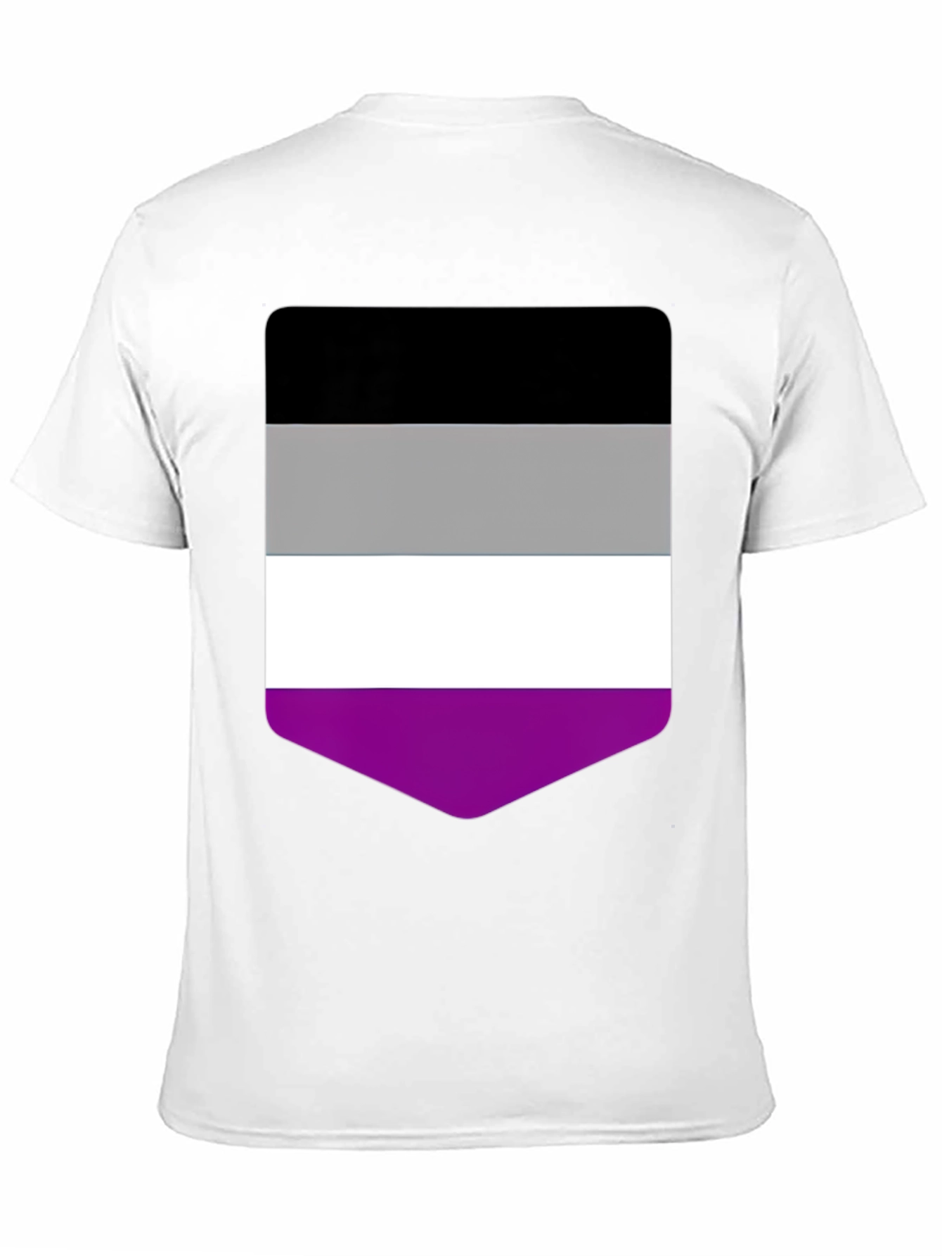 Black Asexual Pride Flag T-Shirt - Black Crew Neck Tee view 11