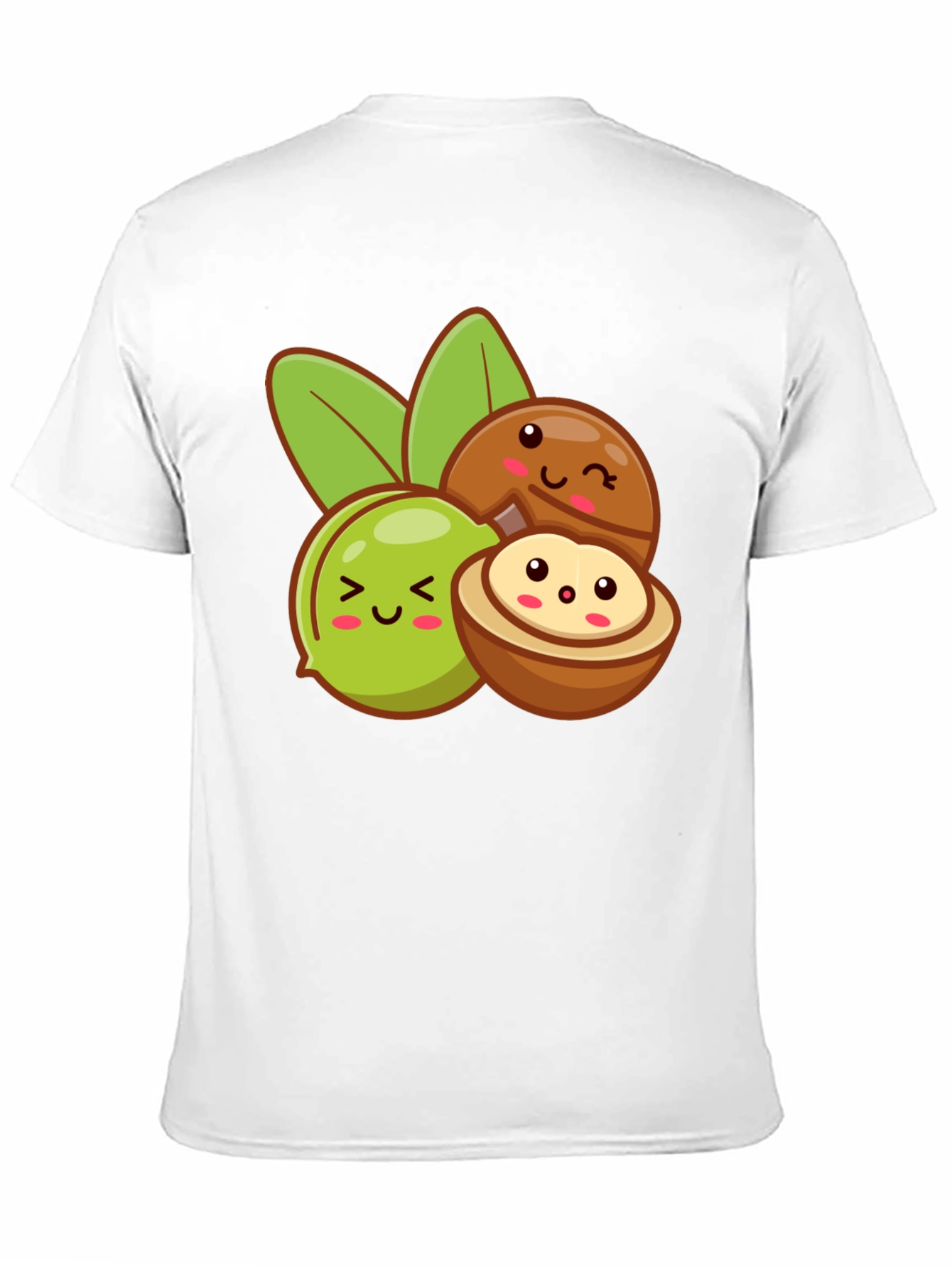 Black Cute Kawaii Macadamia Nut T-Shirt view 11