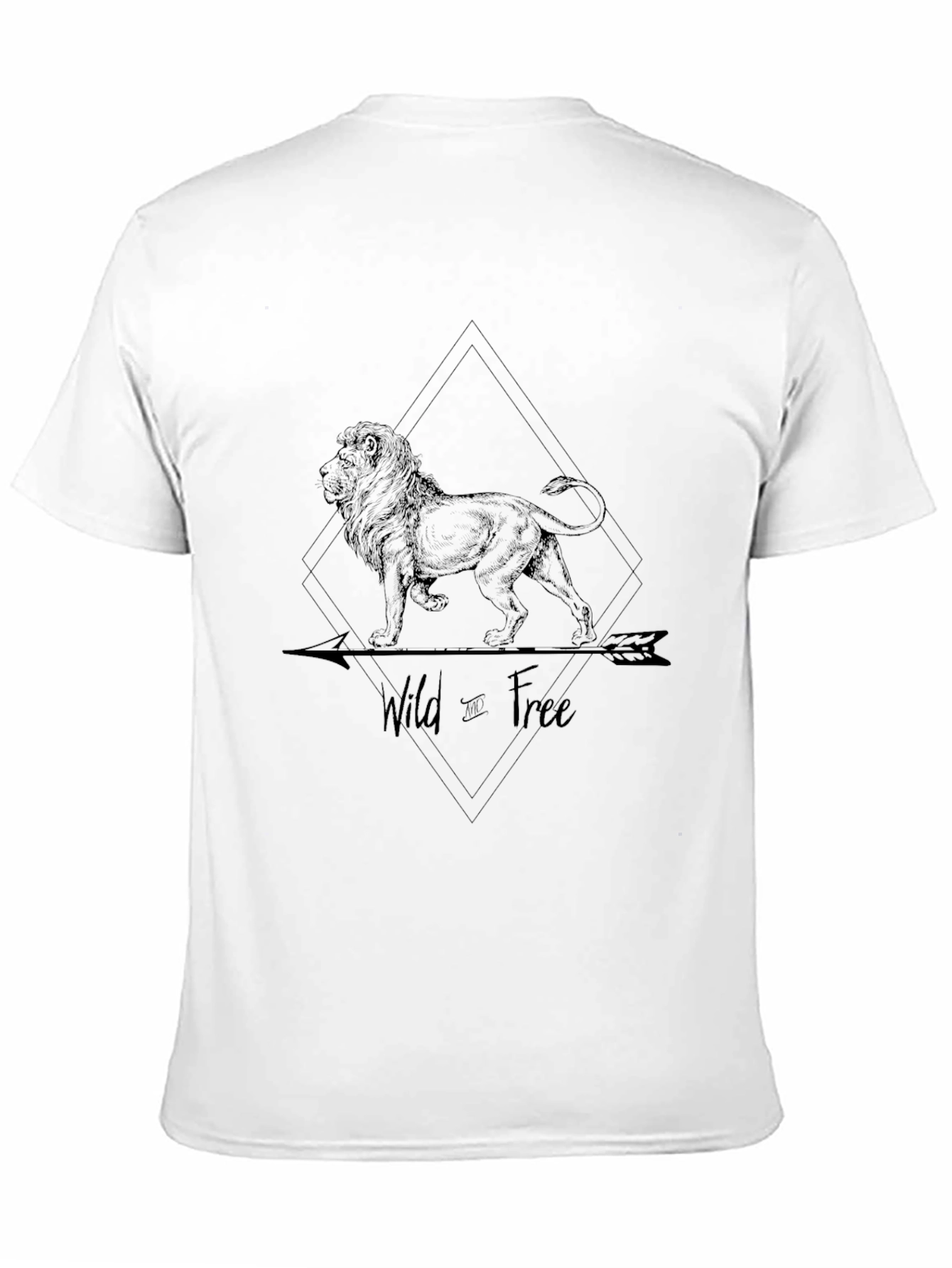 Black Wild & Free Lion Graphic Black T-Shirt view 11