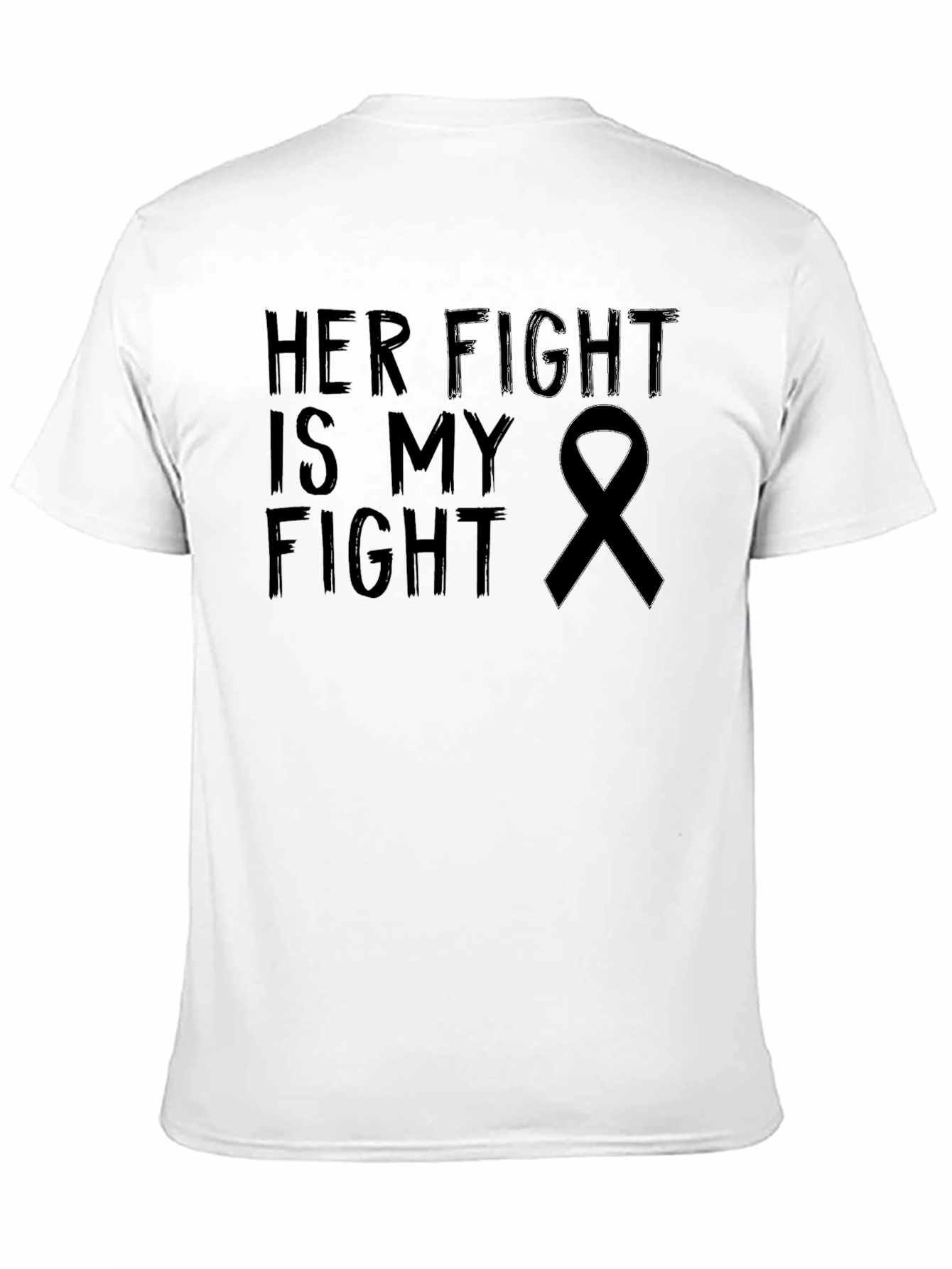 Black Her Fight is My Fight Awareness Ribbon T-Shirt view 11