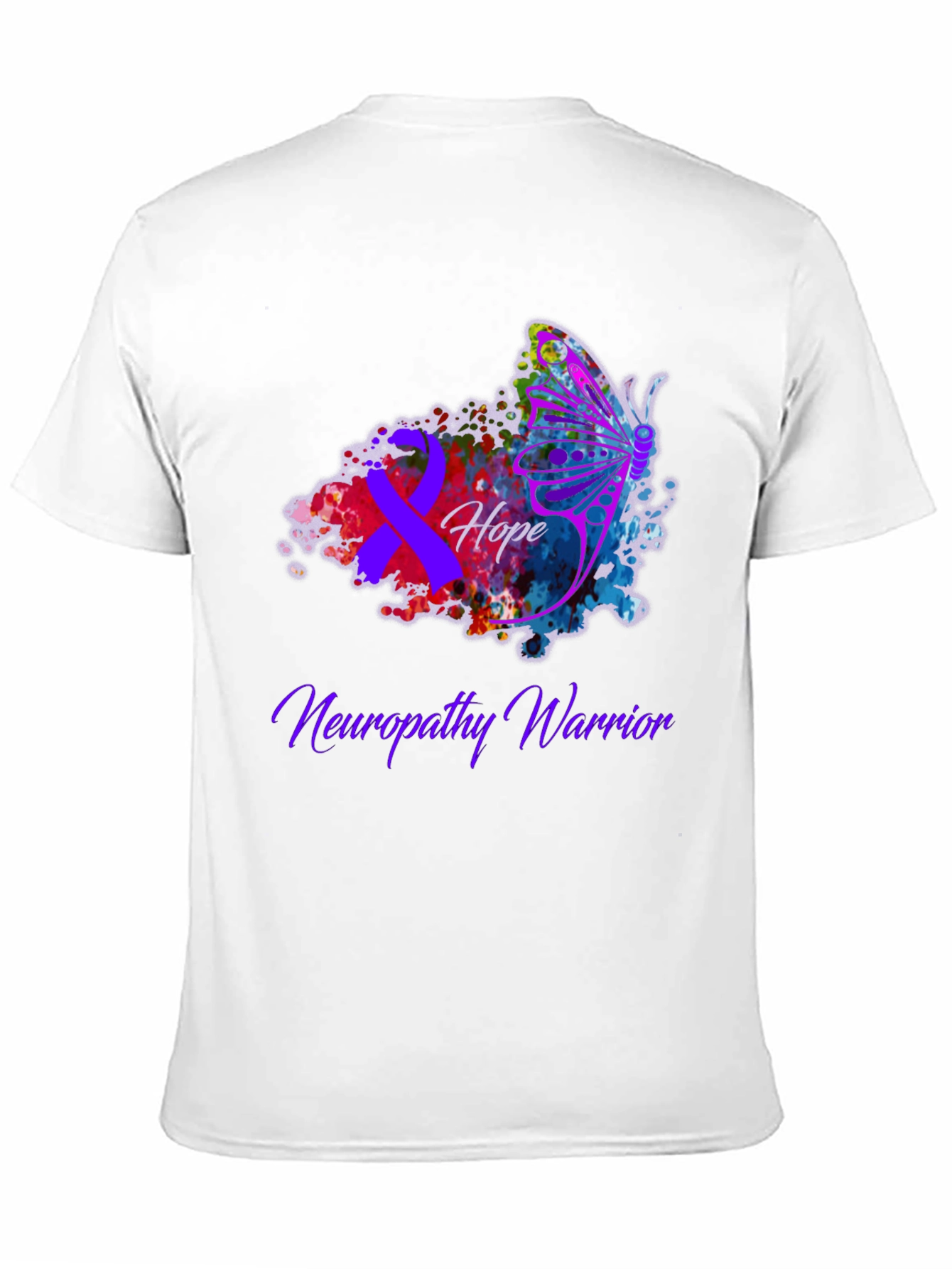 Neuropathy Warrior Butterfly Hope Awareness T-Shirt - 11