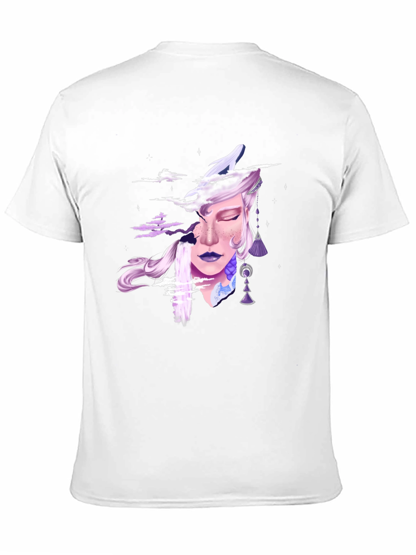 Black Fantasy Dreamscape Graphic Tee - Unisex Black T-Shirt view 11