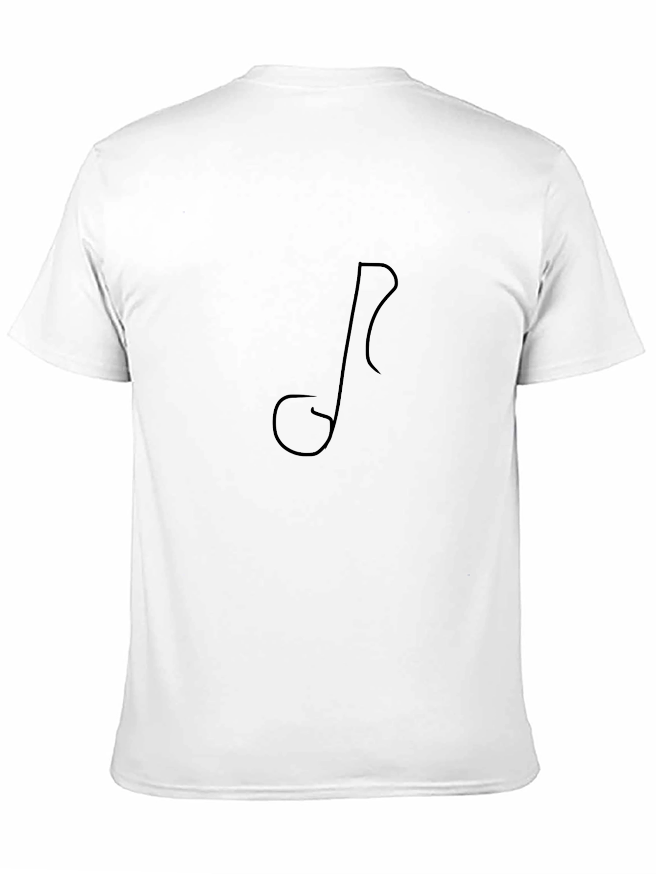 Black Minimalist Music Note Black T-Shirt view 11