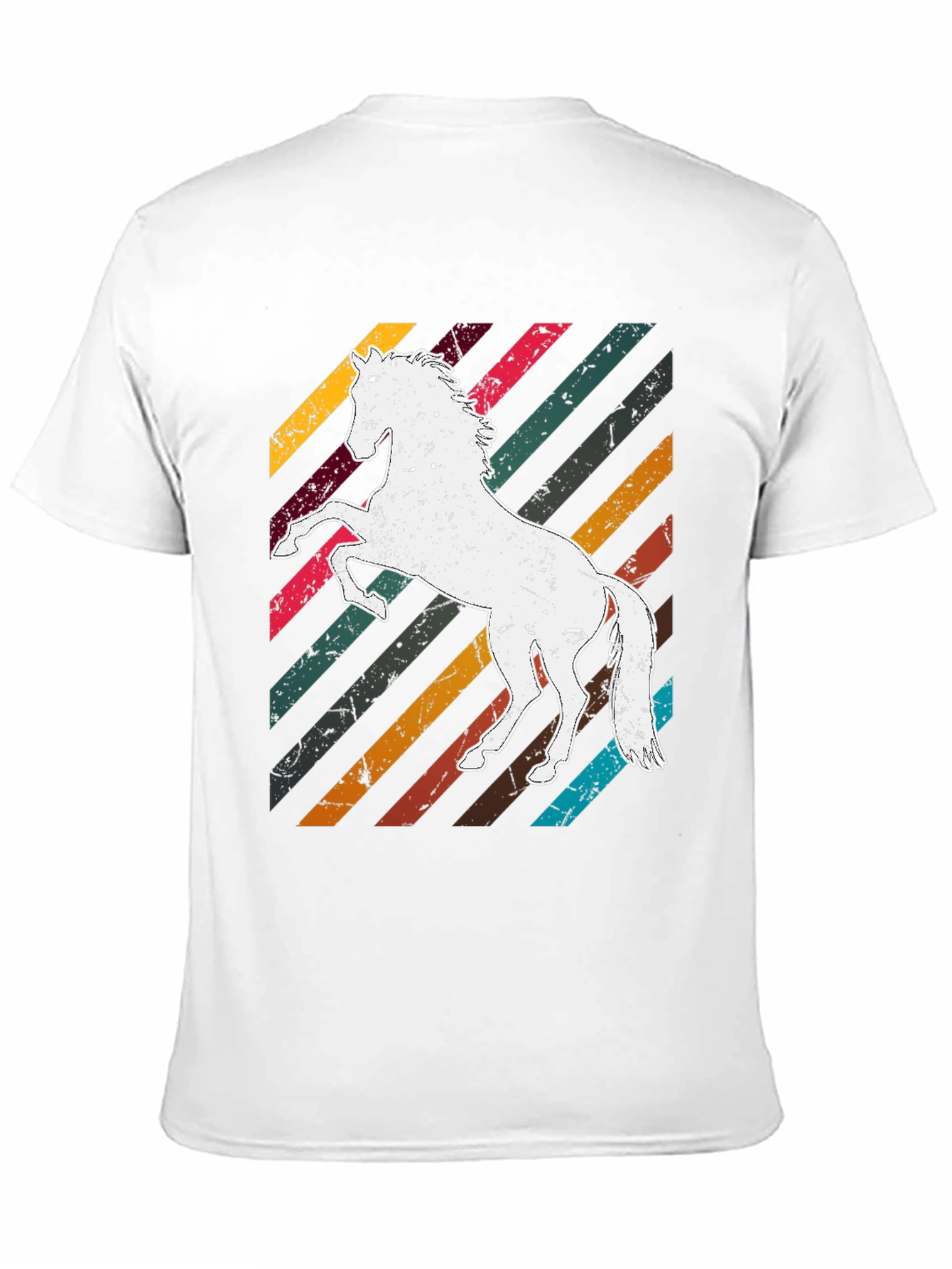 Black Retro Horse Graphic Tee - Men's Black T-Shirt view 11