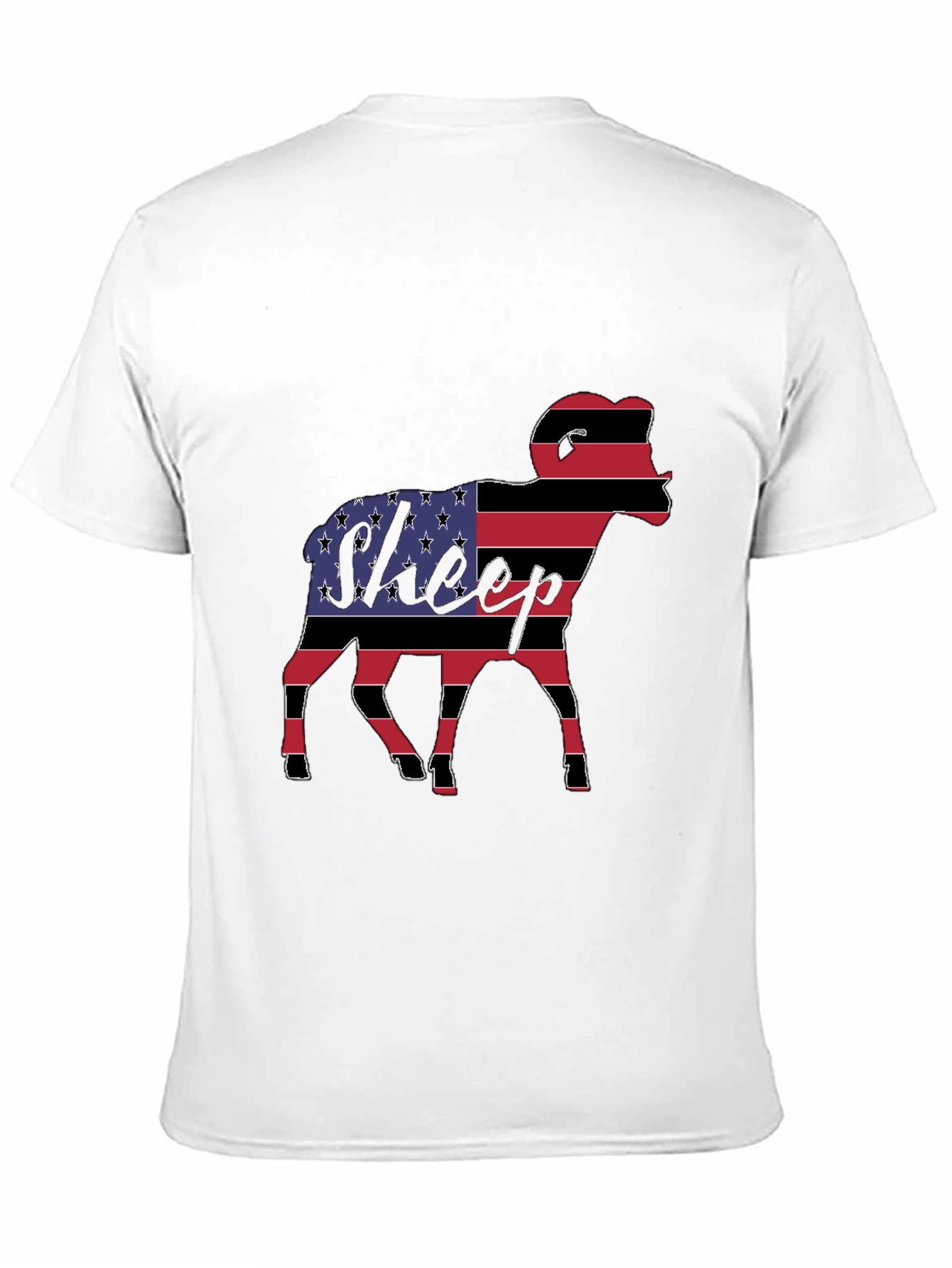 Black American Flag Sheep Graphic Tee view 11