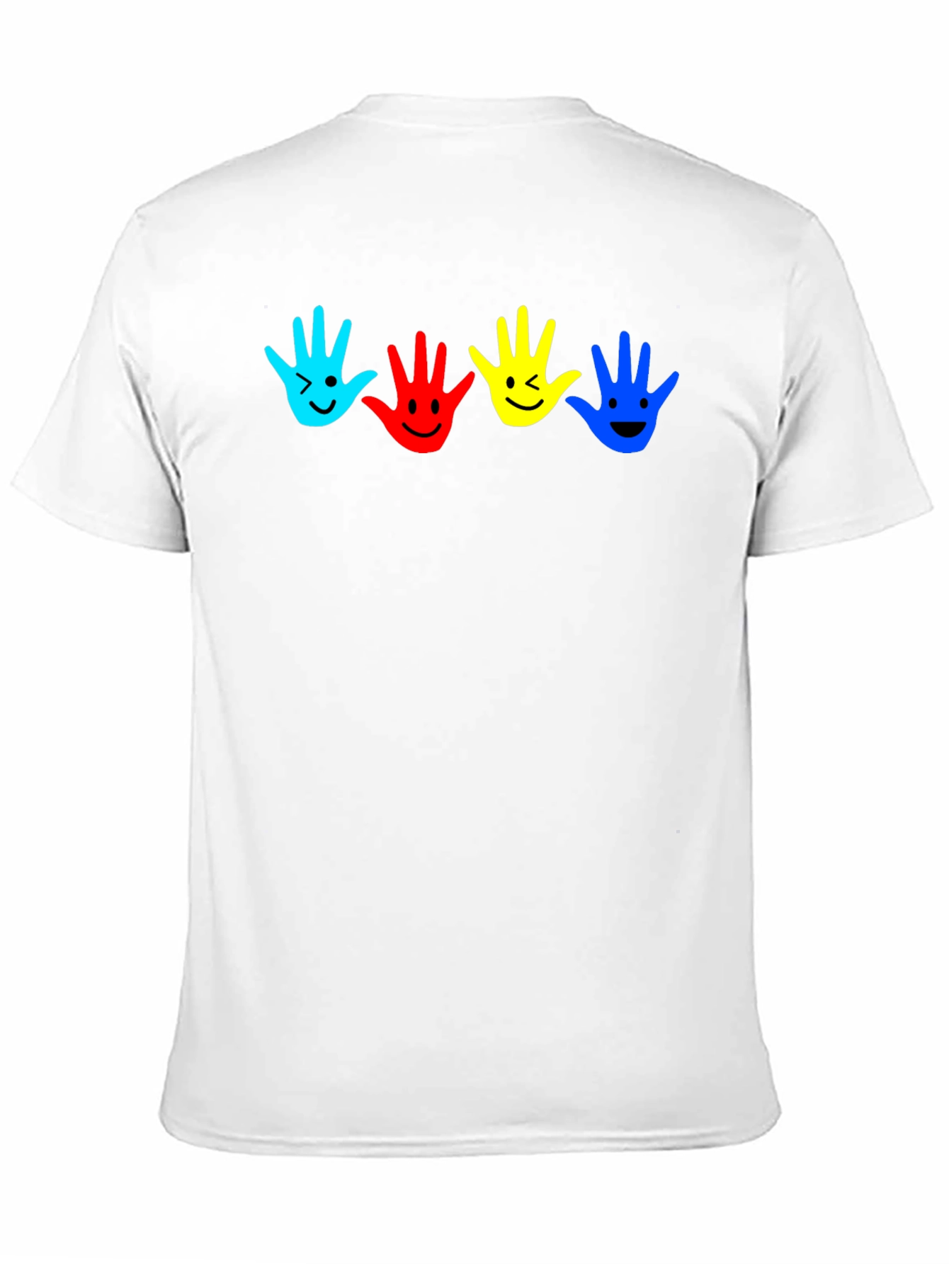 Black Colorful Handprint Smile Graphic Tee view 11