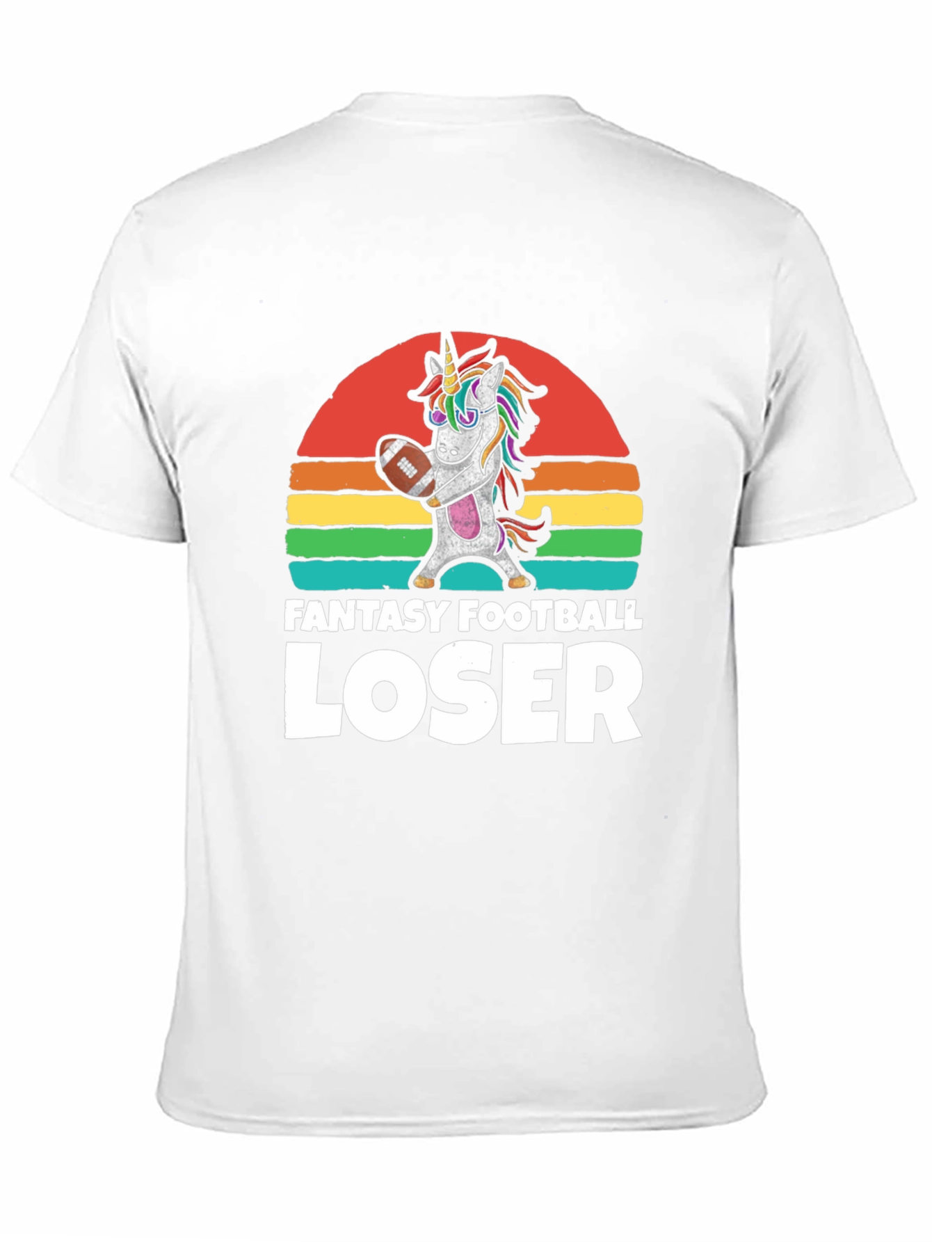 Black Fantasy Football Loser Unicorn T-Shirt view 11