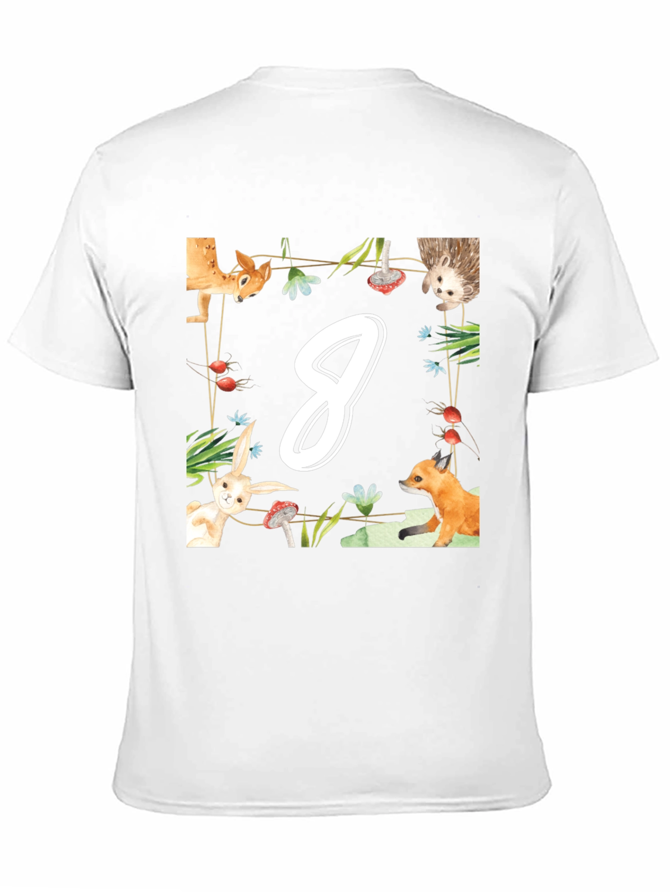 Black Cute Animal Number 8 Birthday T-Shirt view 11