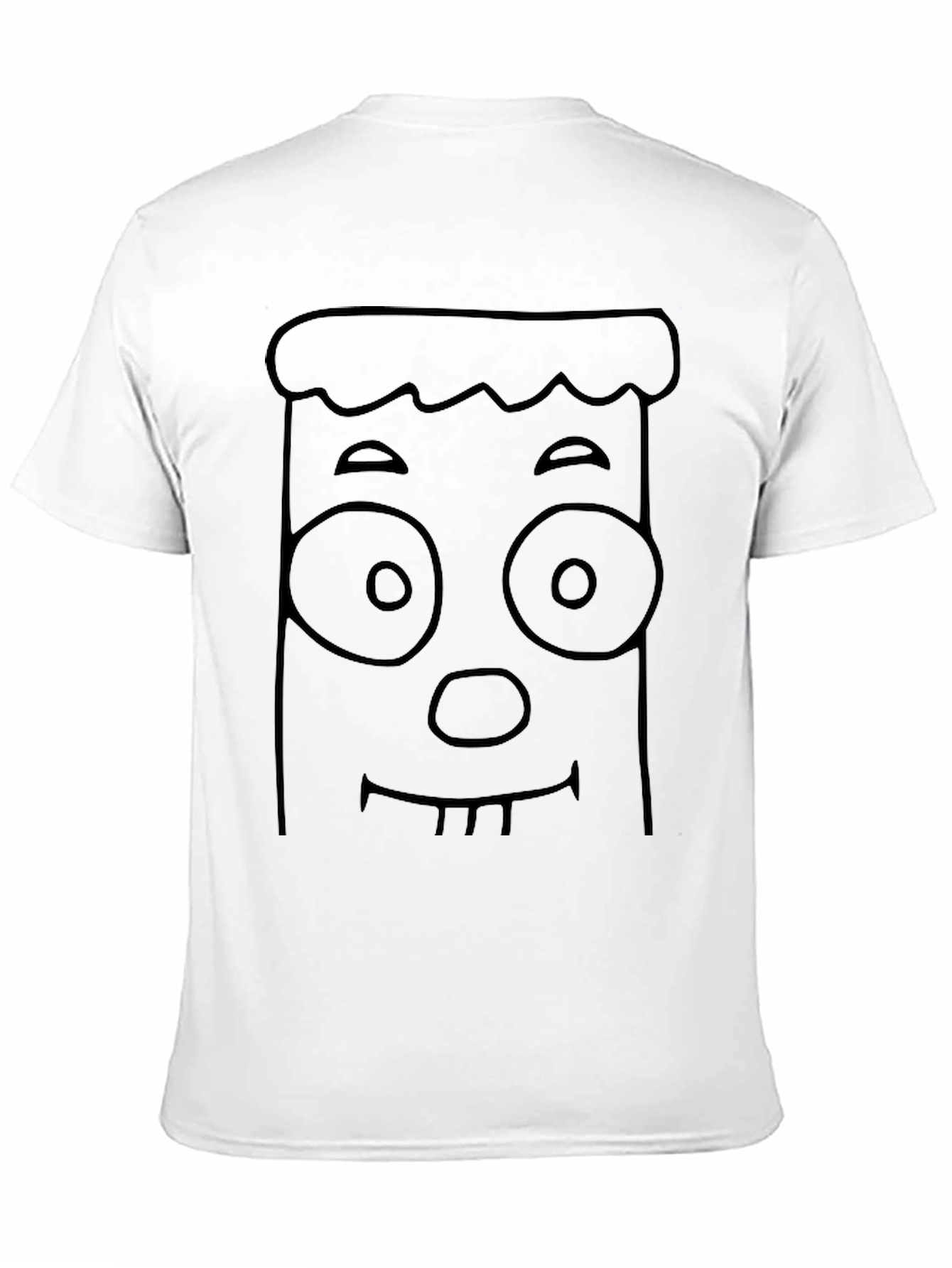 Black Cartoon Face Black T-Shirt - Quirky Fun view 11