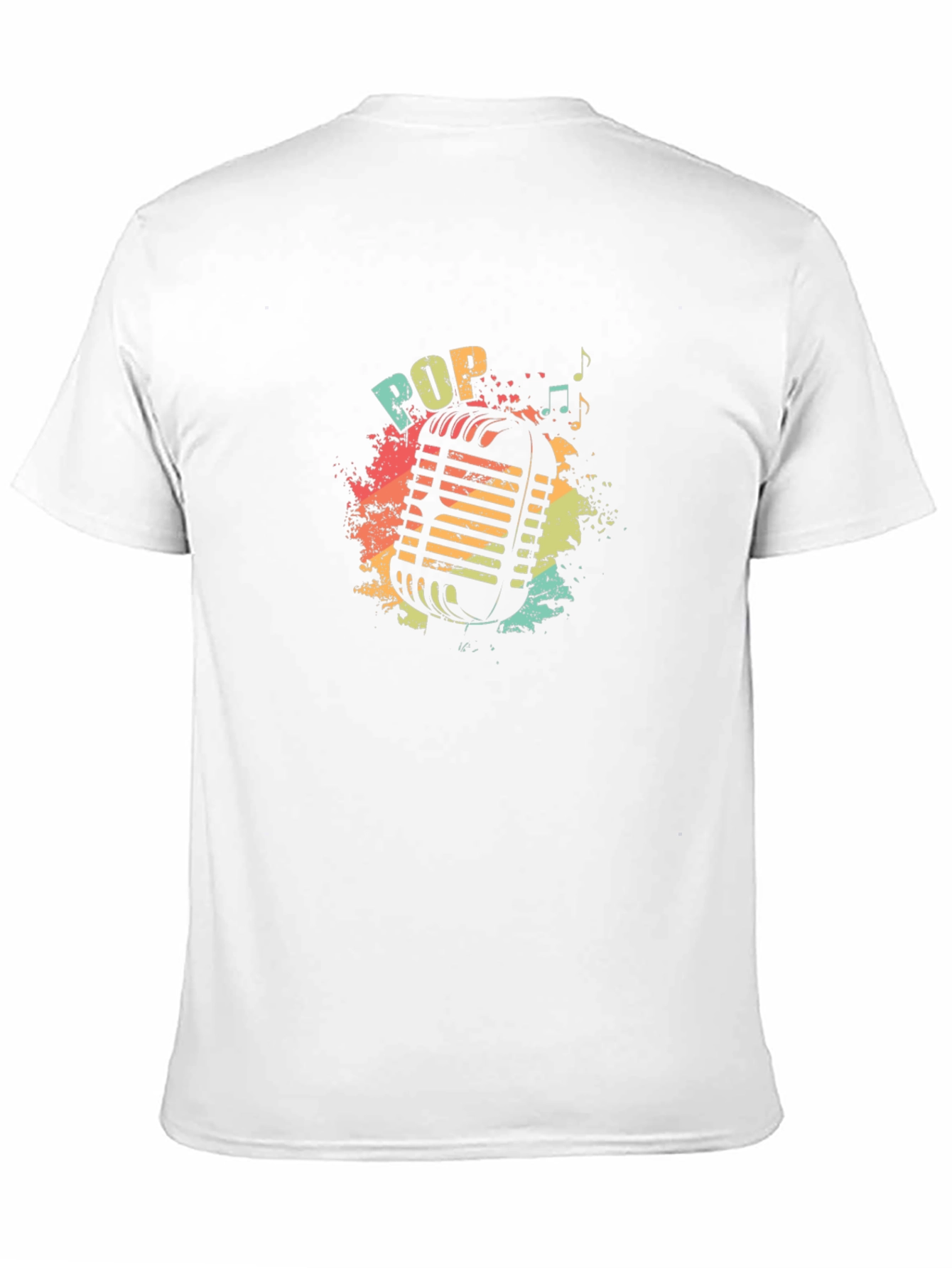 Black Retro Pop Music Microphone Graphic T-Shirt view 11