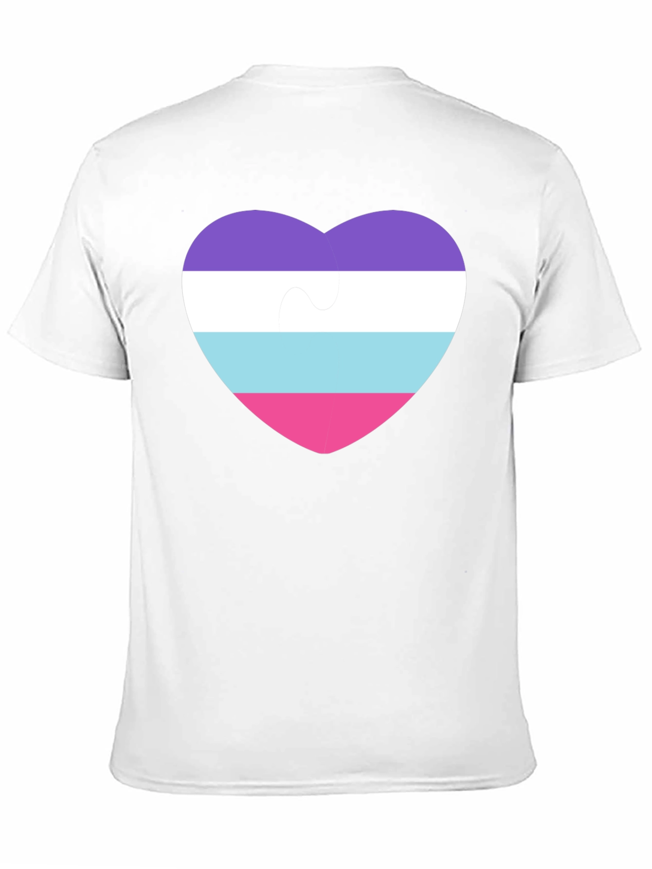 Black Omni Pride Heart Puzzle Piece T-Shirt view 11