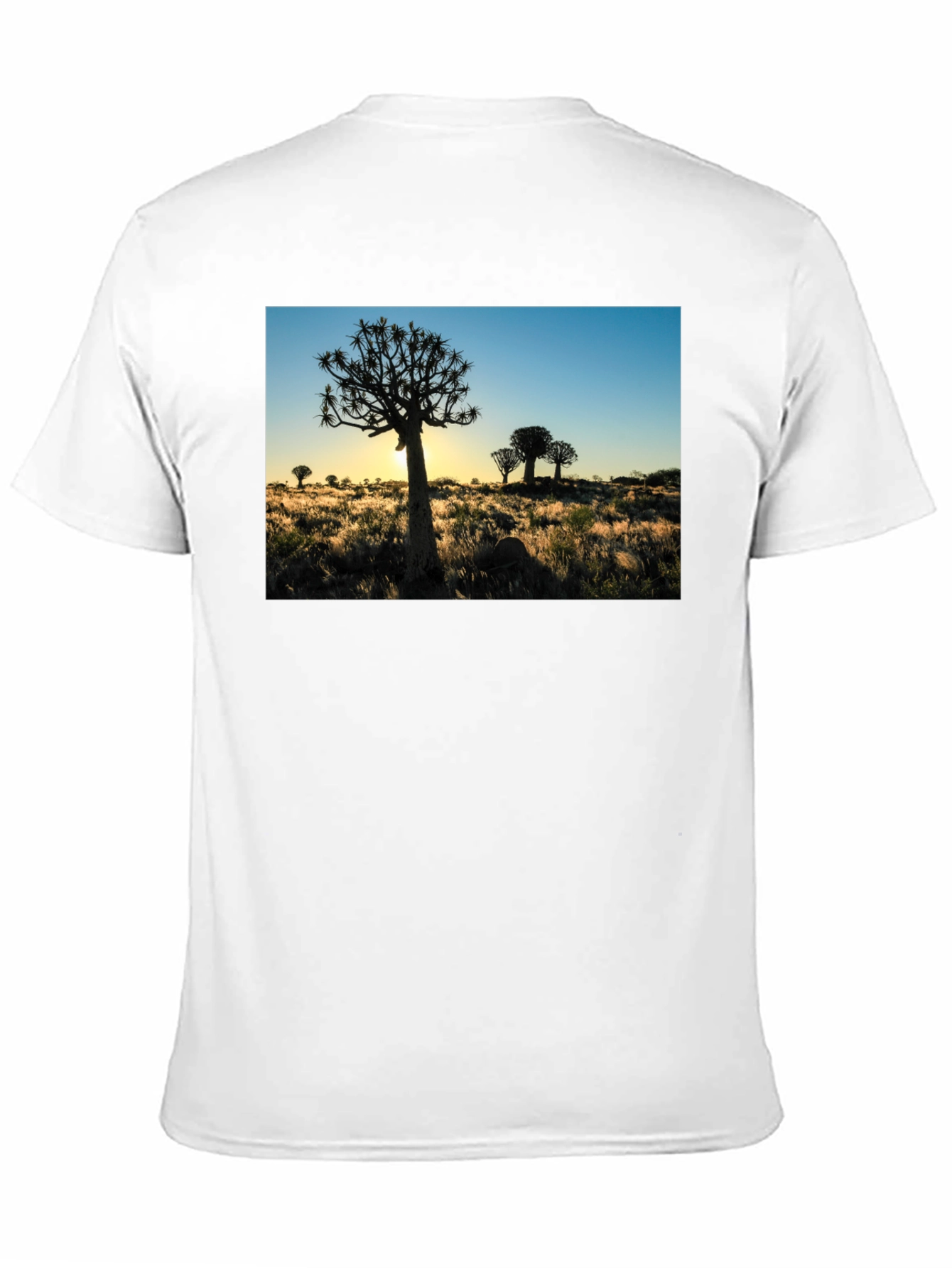 Black Silhouetted Tree Graphic Tee - Black Cotton Blend view 11