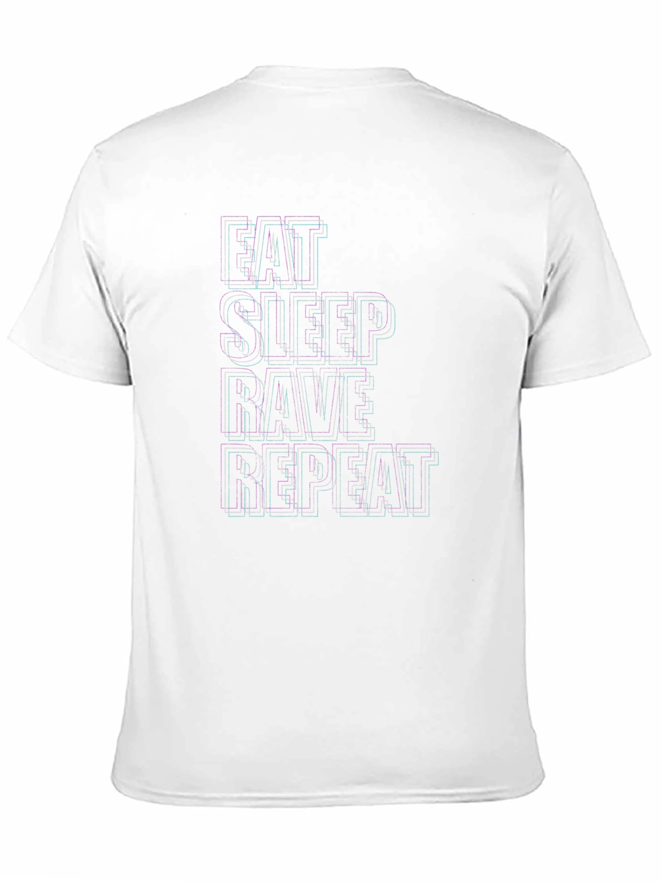 Black Eat Sleep Rave Repeat Men's Black T-Shirt view 11