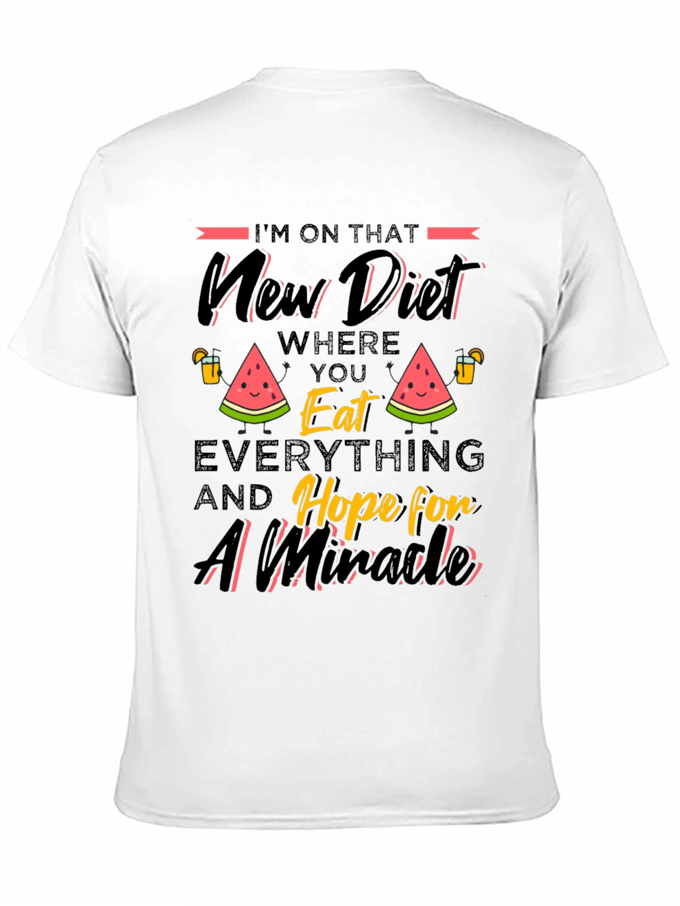 Black Funny Diet T-Shirt - Eat Everything and Hope view 11