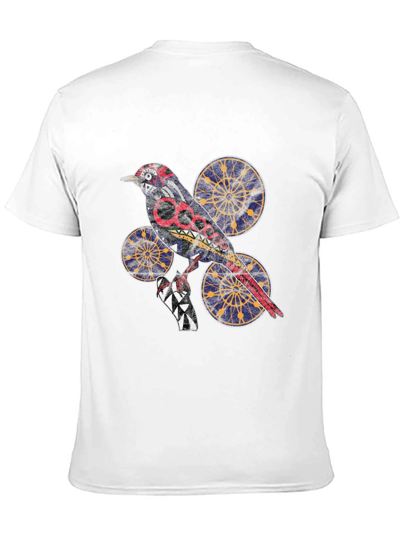Black Graphic Bird Print T-Shirt - Unique Artistic Design view 11