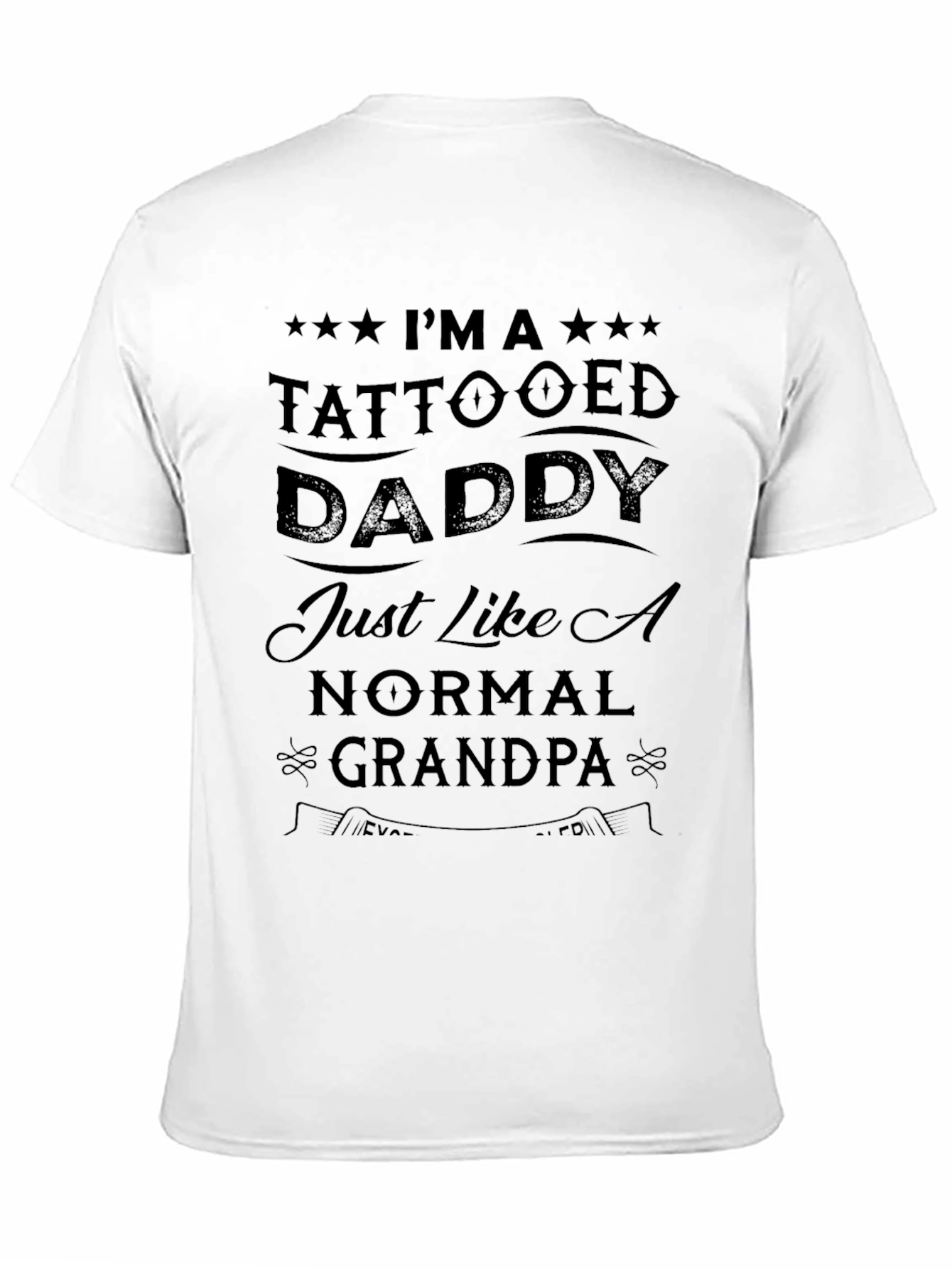 Black Tattooed Daddy Graphic T-Shirt - Novelty Men's Tee view 11