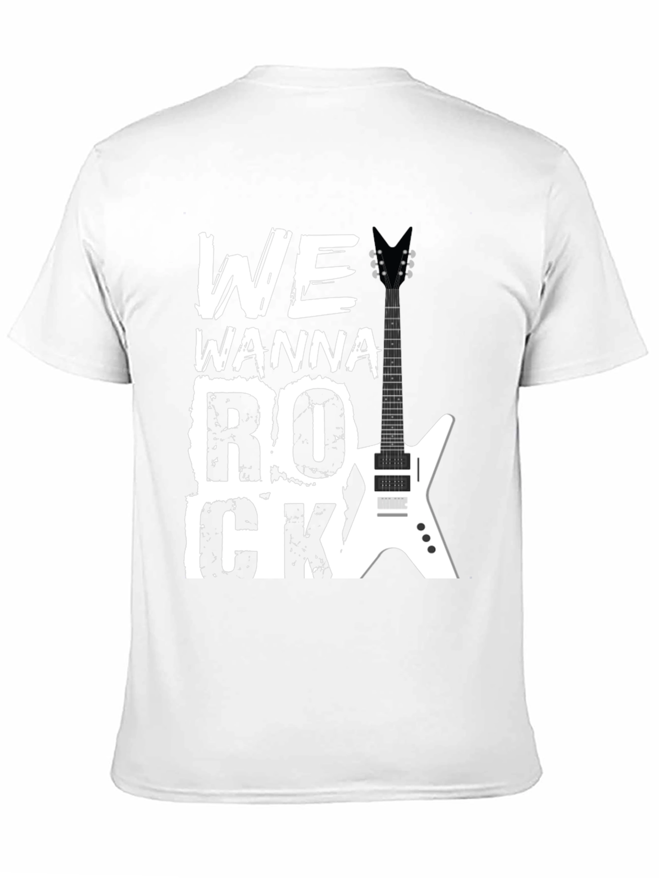 Black Rock Graphic Tee - We Wanna Rock Guitar T-Shirt view 11