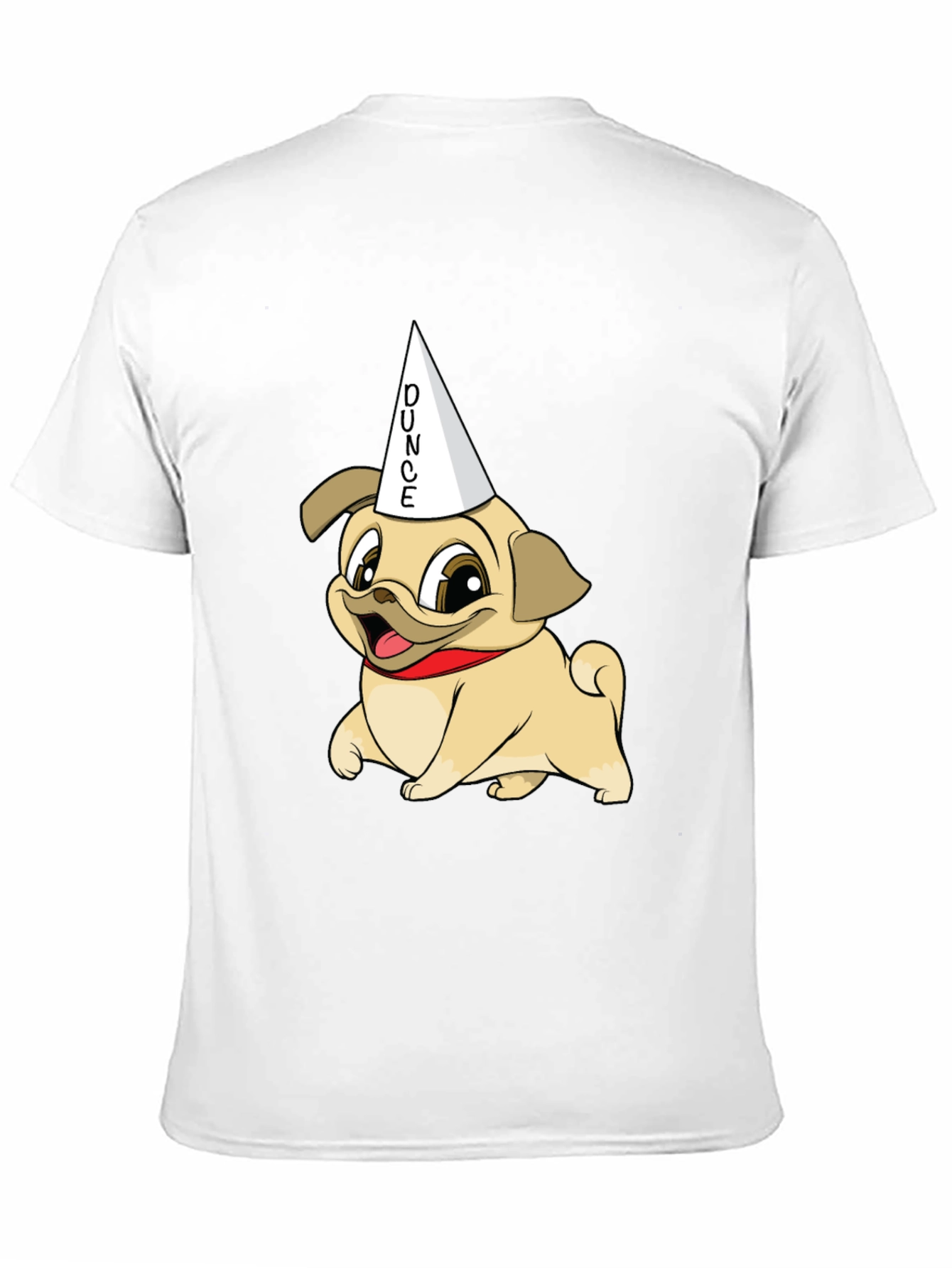 Black Dunce Pug Graphic Tee - Funny Dog Shirt view 11