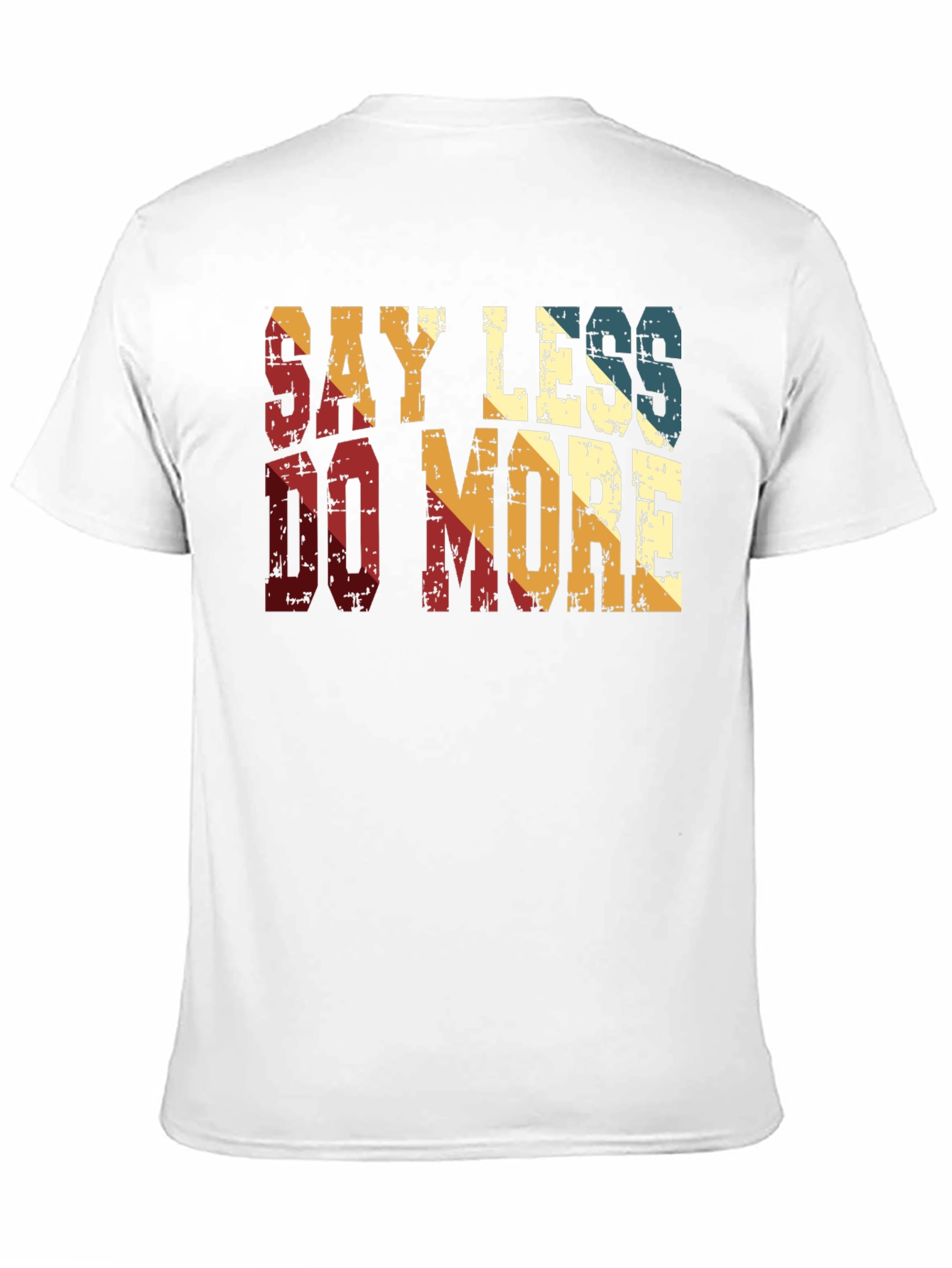 Black Say Less Do More Retro Style T-Shirt view 11