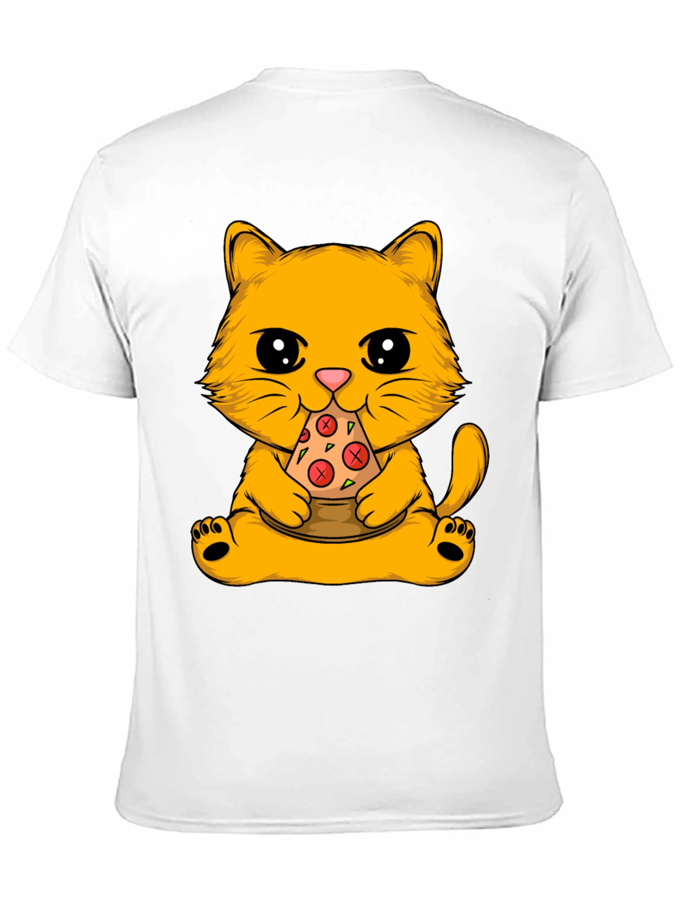 Black Cat Eating Pizza Graphic Tee view 11