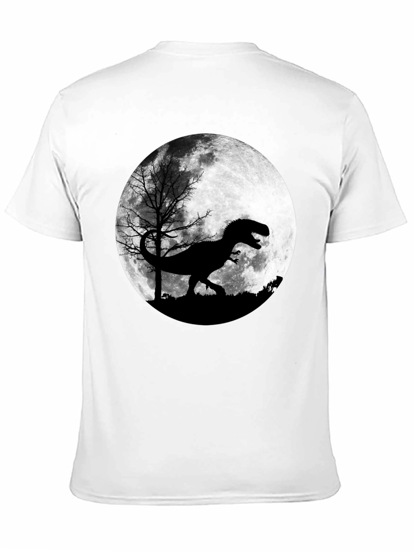 Black Dinosaur Moon Graphic T-Shirt view 11