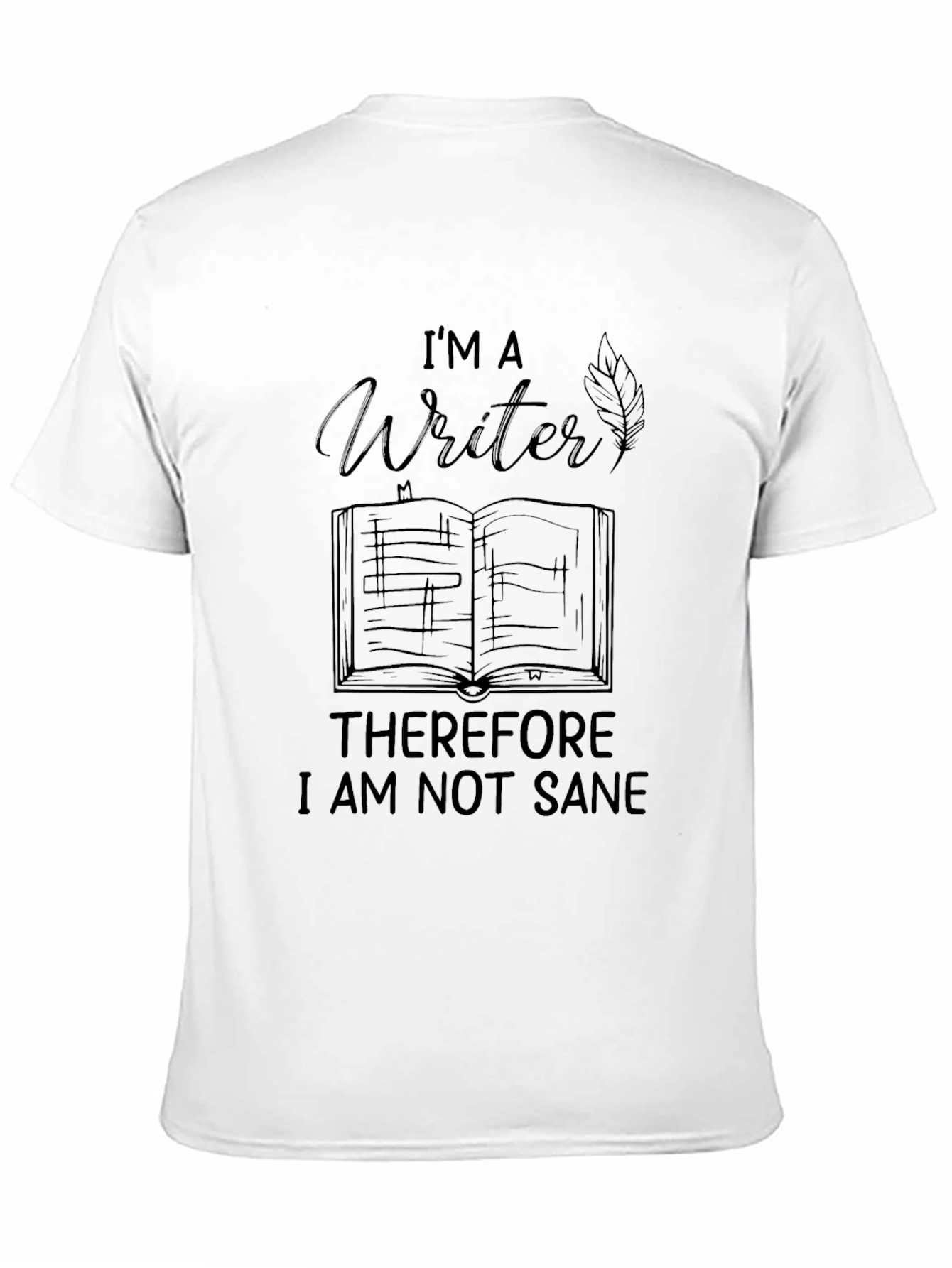 Black I'm A Writer, Therefore I Am Not Sane - Black Tee view 11
