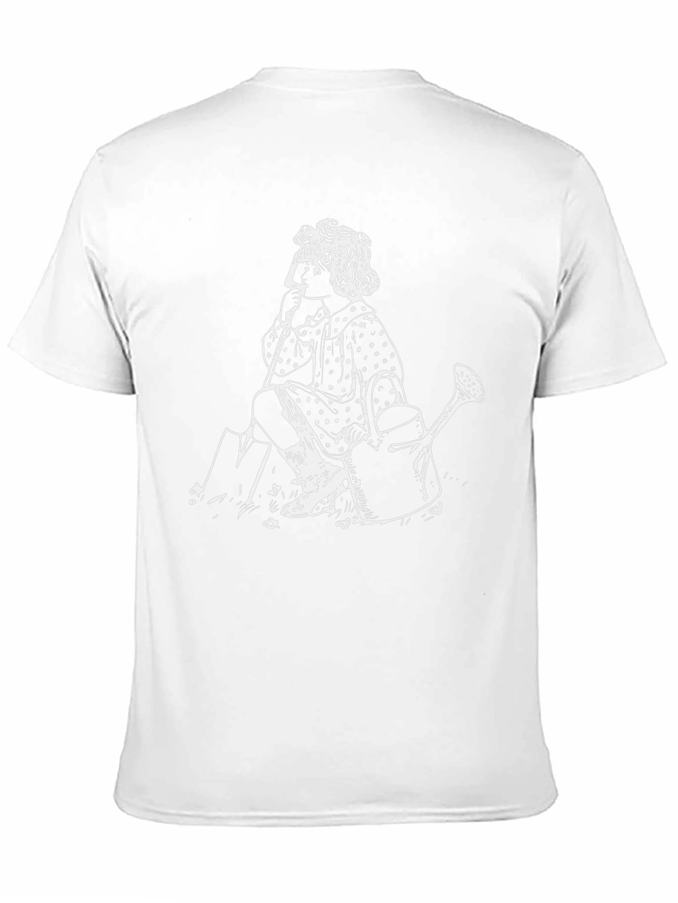 Black Vintage Girl Gardening Black T-Shirt view 11