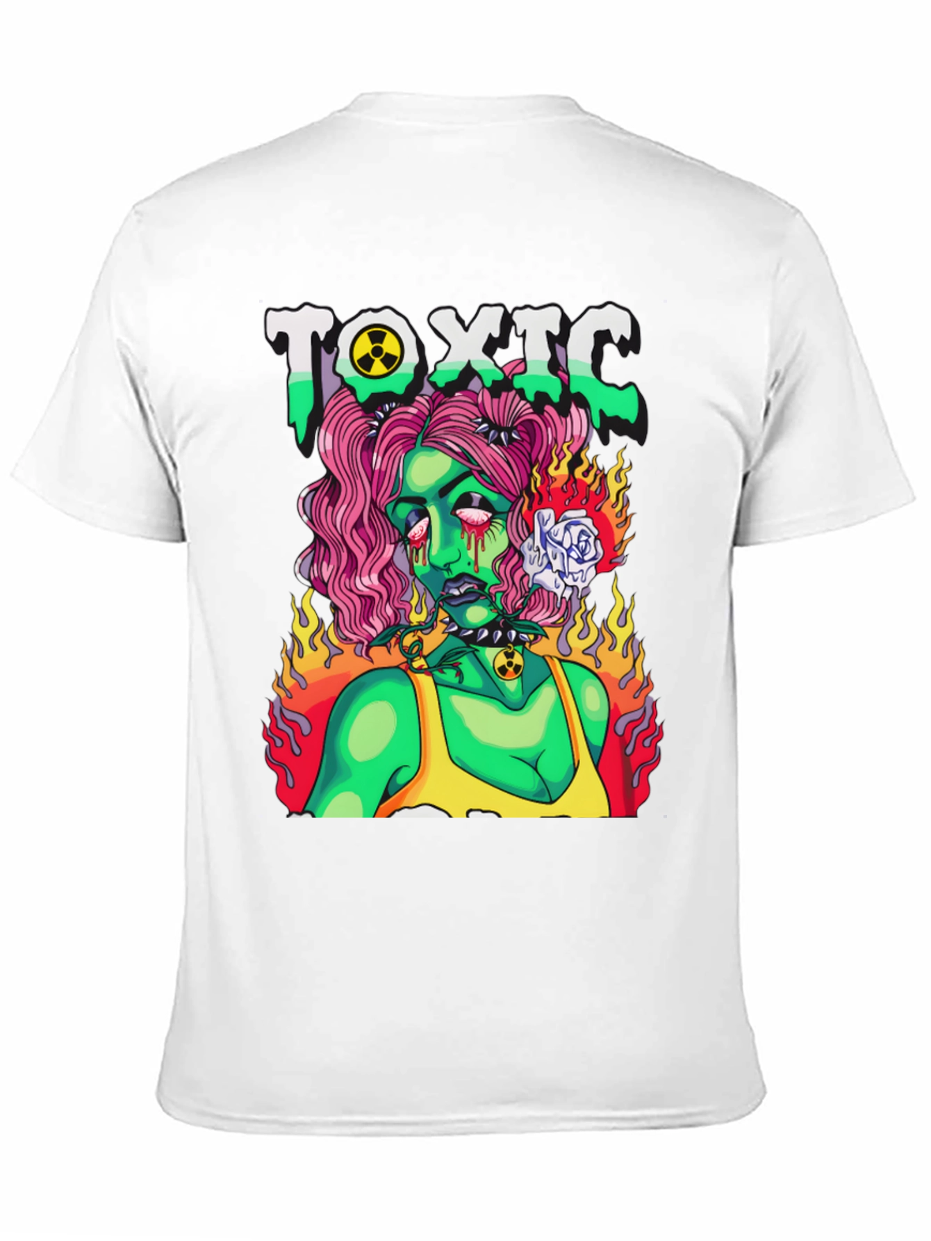 Black Toxic Zombie Girl Graphic T-Shirt view 11
