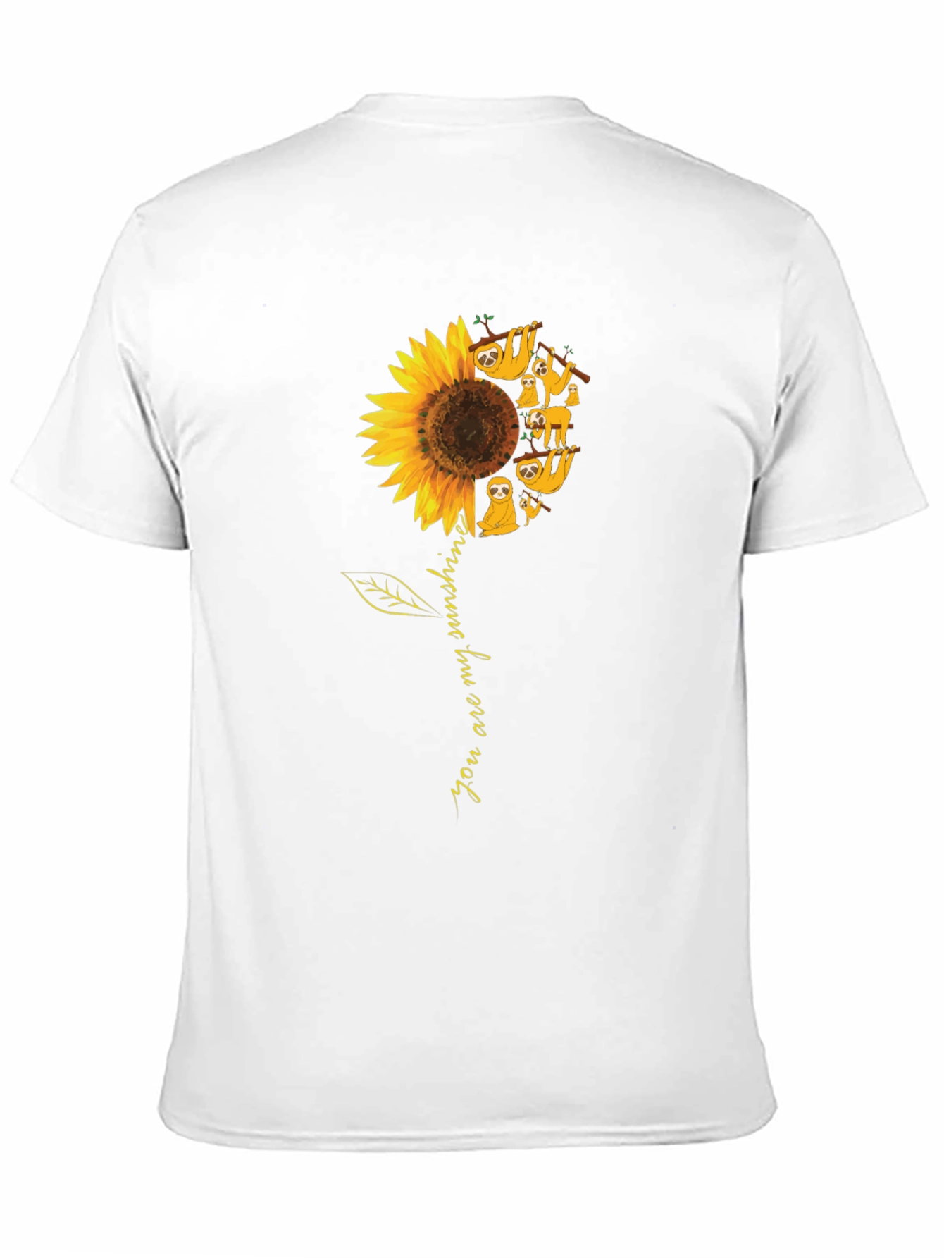 Black Sloth Sunflower Graphic T-Shirt - You Are My Sunshine view 11