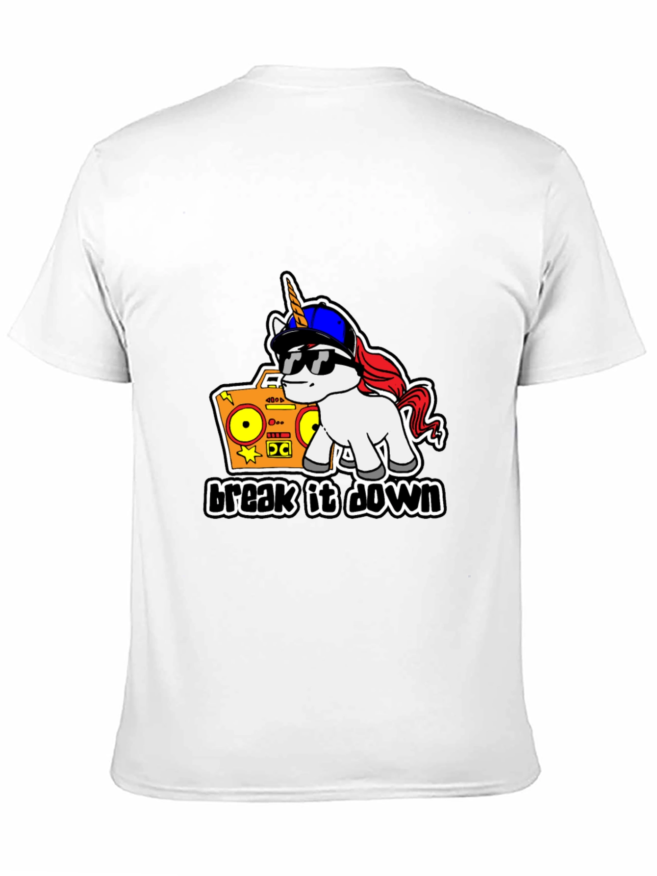 Black Unicorn Boombox Graphic T-Shirt - Cool Design view 11