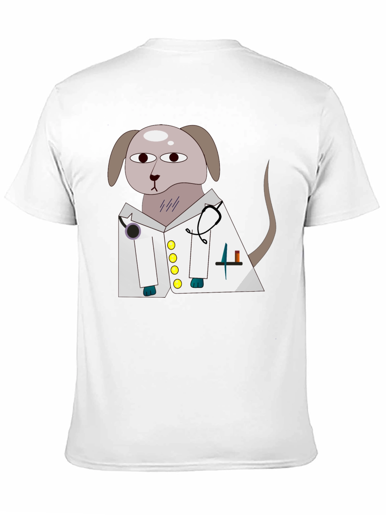Black Vet Dog Cartoon Graphic T-Shirt - Black view 11