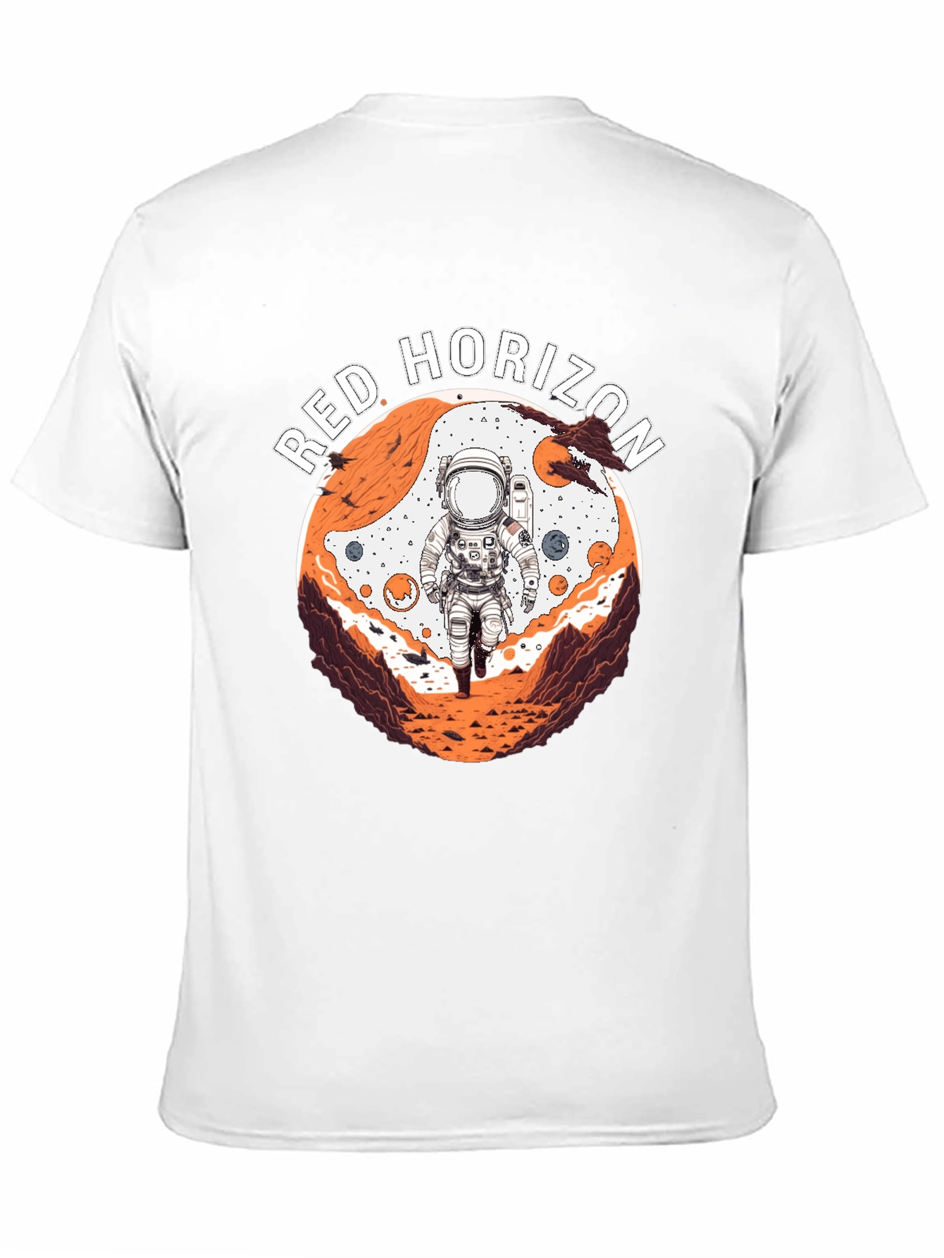 Black Red Horizon Astronaut Graphic Tee - Black view 11